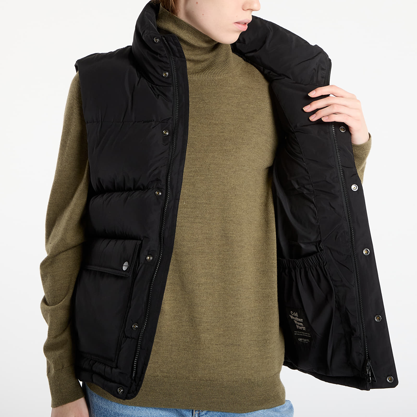 Pánske vesty Carhartt WIP Brent Vest UNISEX Black