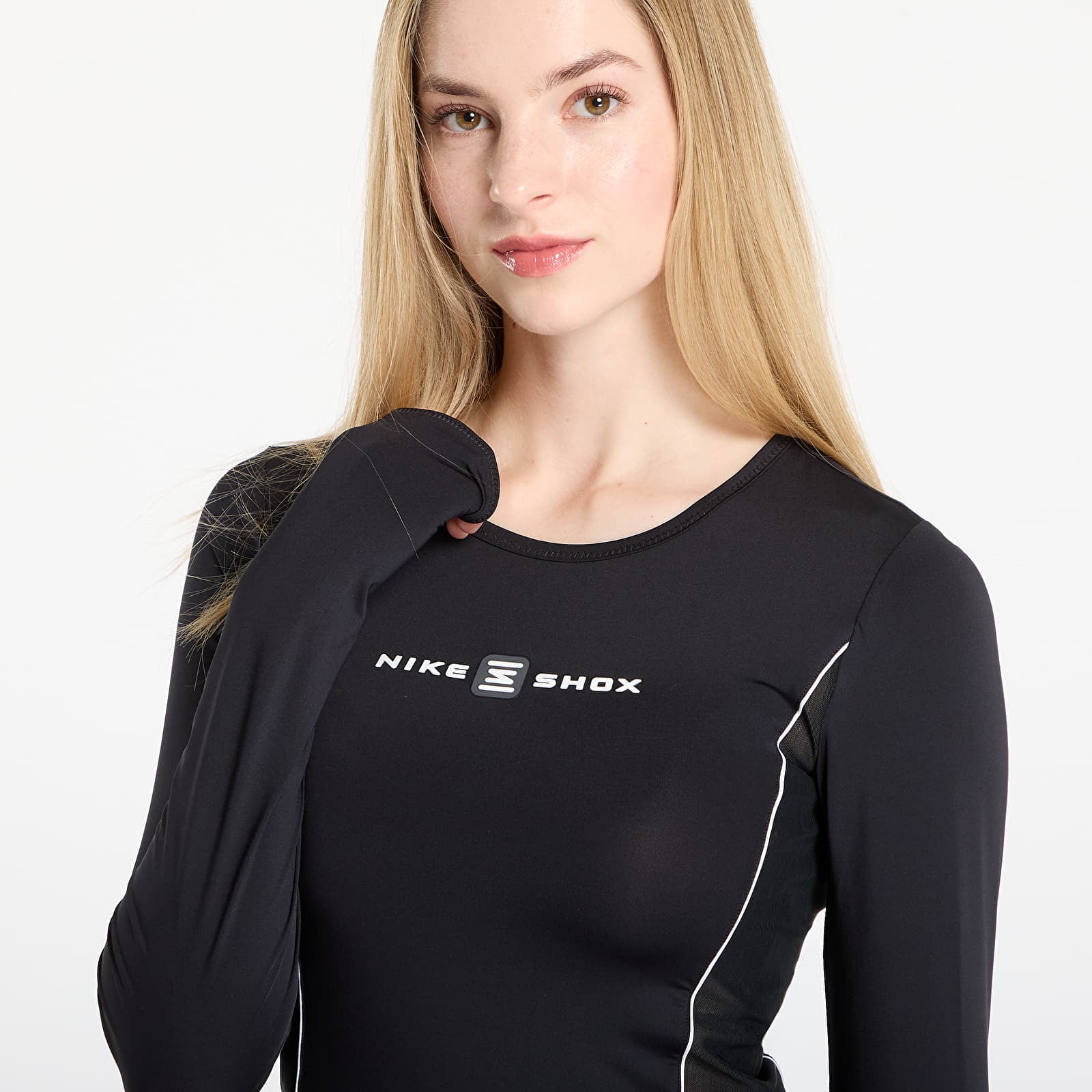Felsők Nike Sportswear Shox Women's Long-Sleeve Top Black/ Black