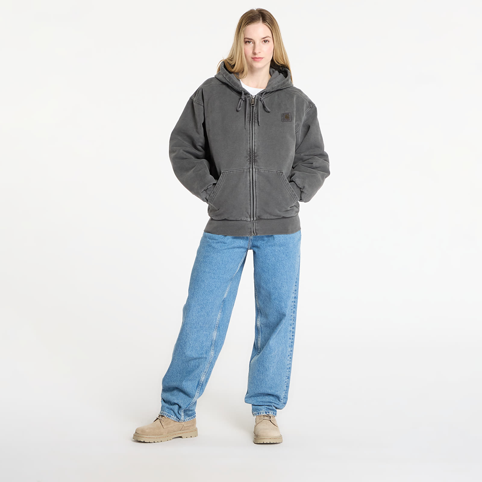 Суичърти Carhartt WIP Hooded Vista Jacket Black Garment Dyed