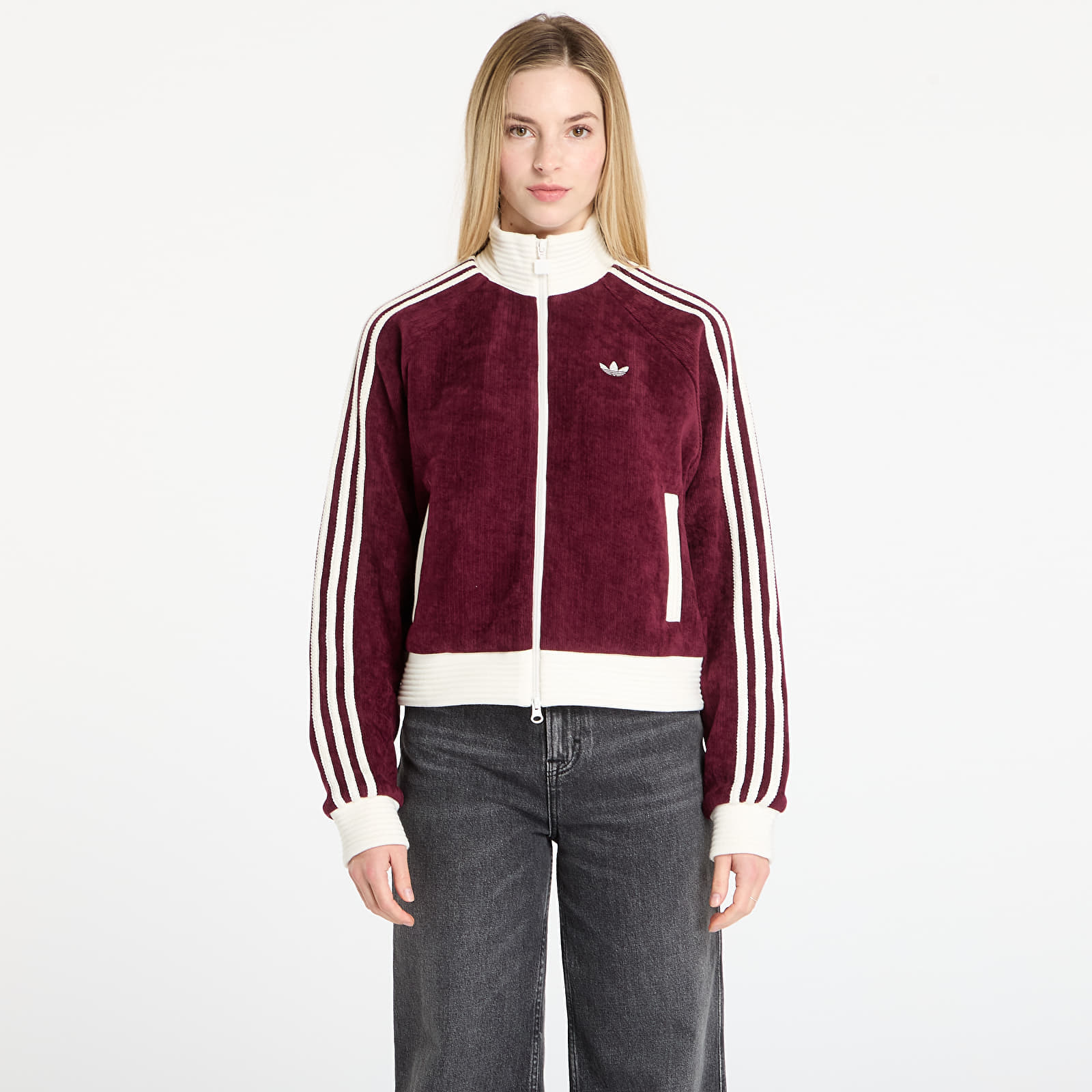Sweatshirt adidas Velour Knit Track Top Maroon L