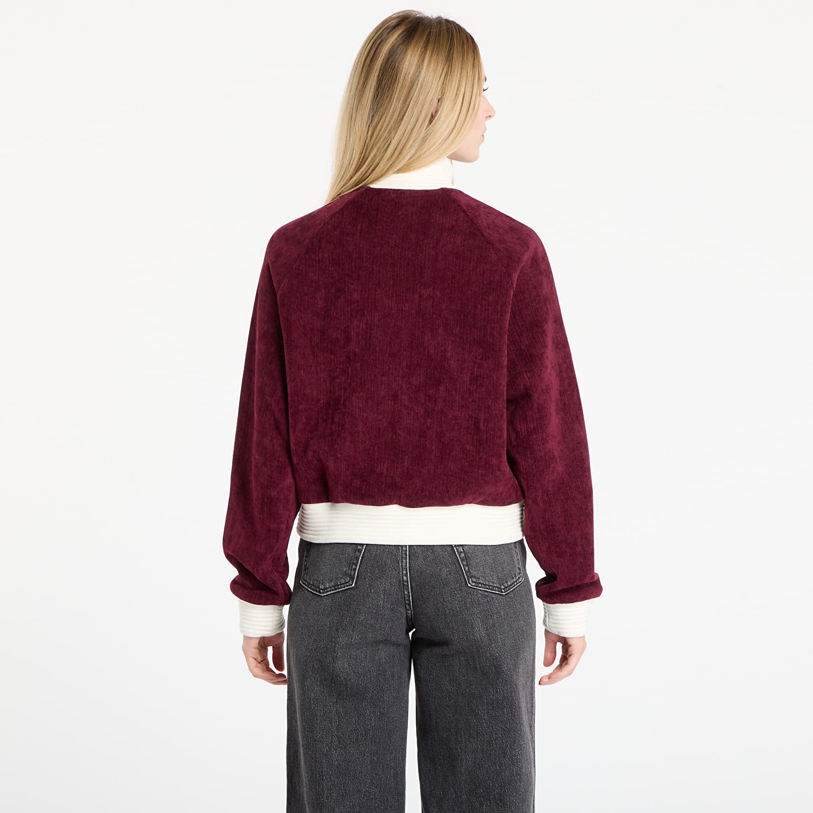 Sweatshirts für Frauen adidas Velour Knit Track Top Maroon