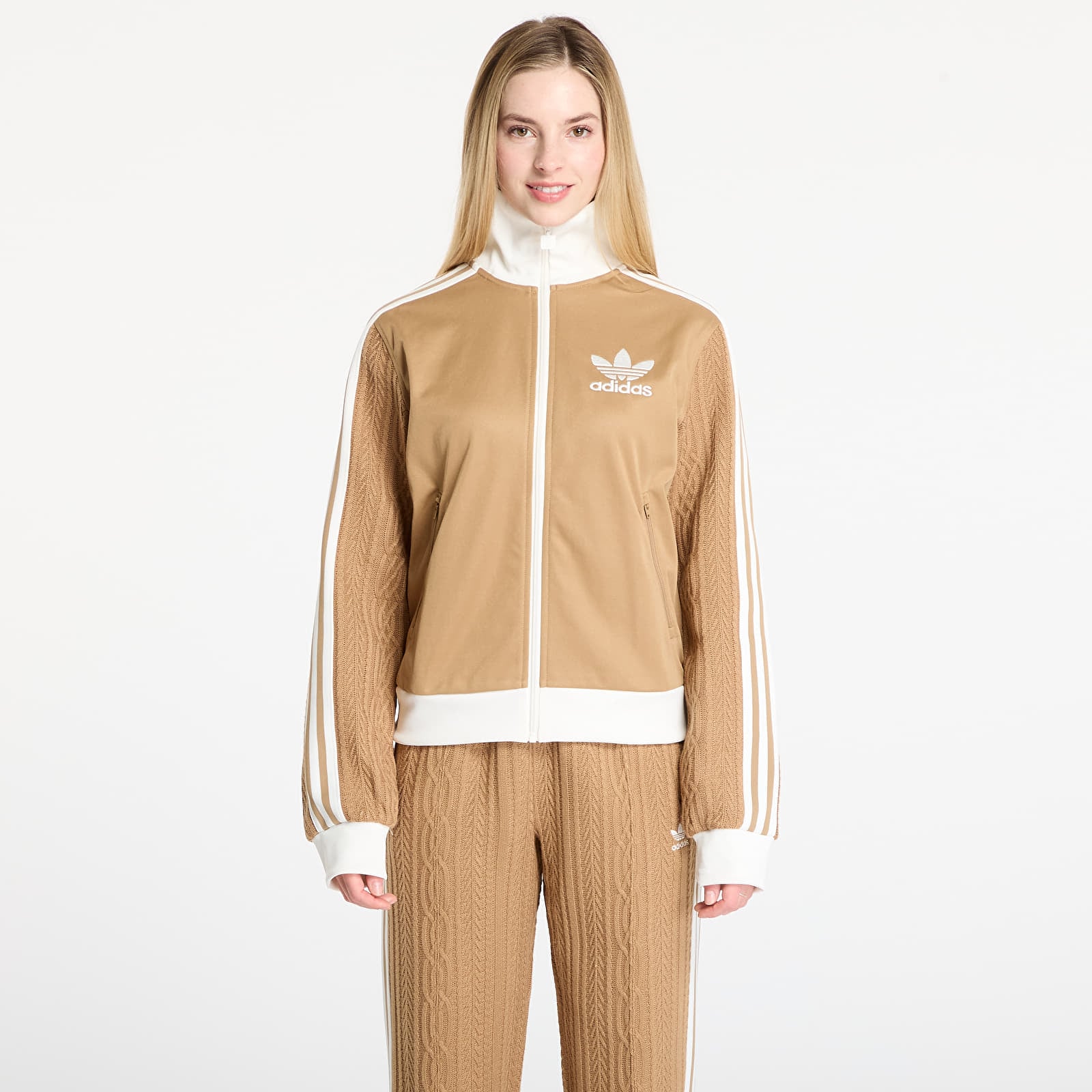 Sweatshirts für Frauen adidas Knit Classic Track Top Cardboard