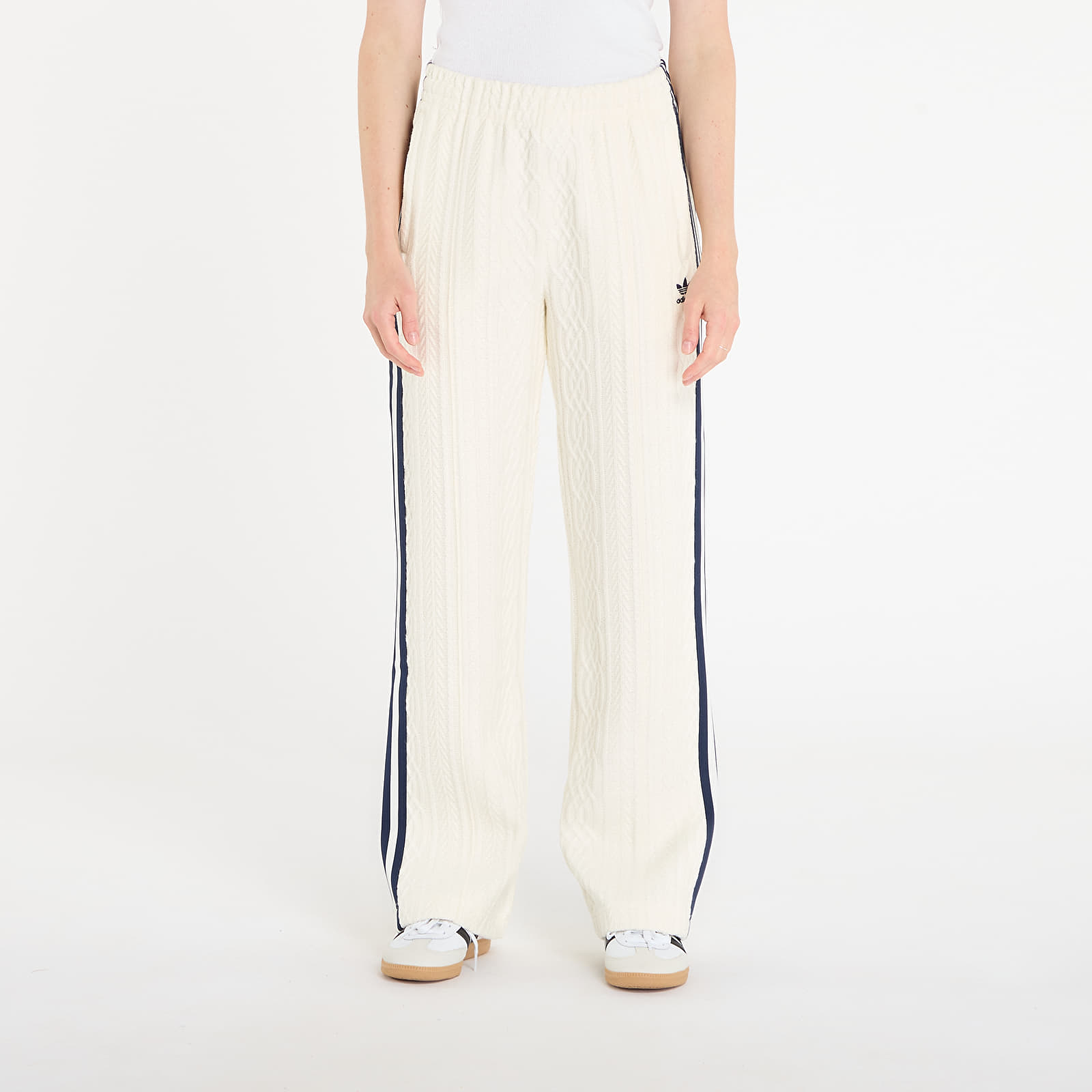 Hosen für Frauen adidas Knit Classic Track Pants Off White