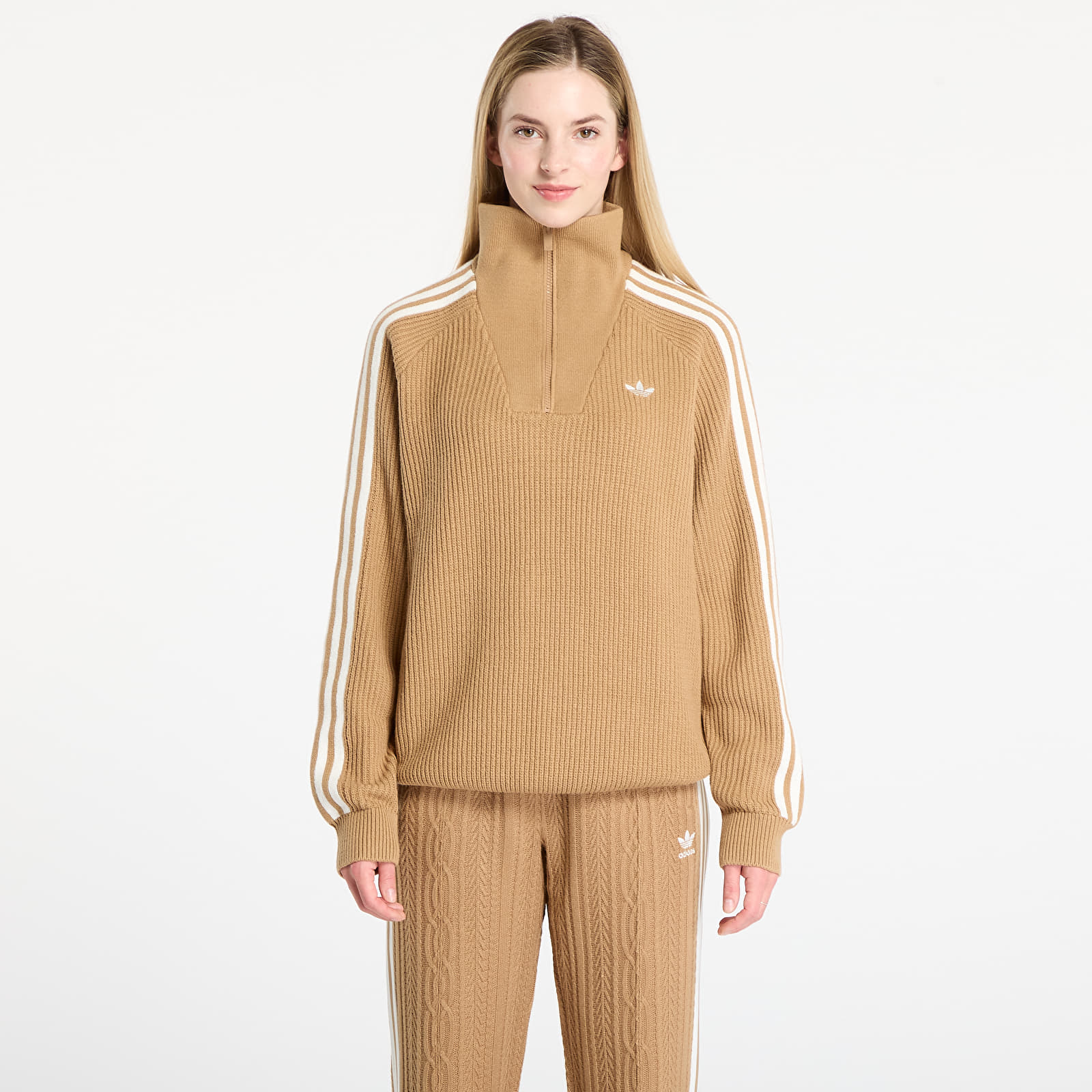 Sweaters adidas Funnel Neck Quarter Zip Sweatshirt Cardboard/ Off White