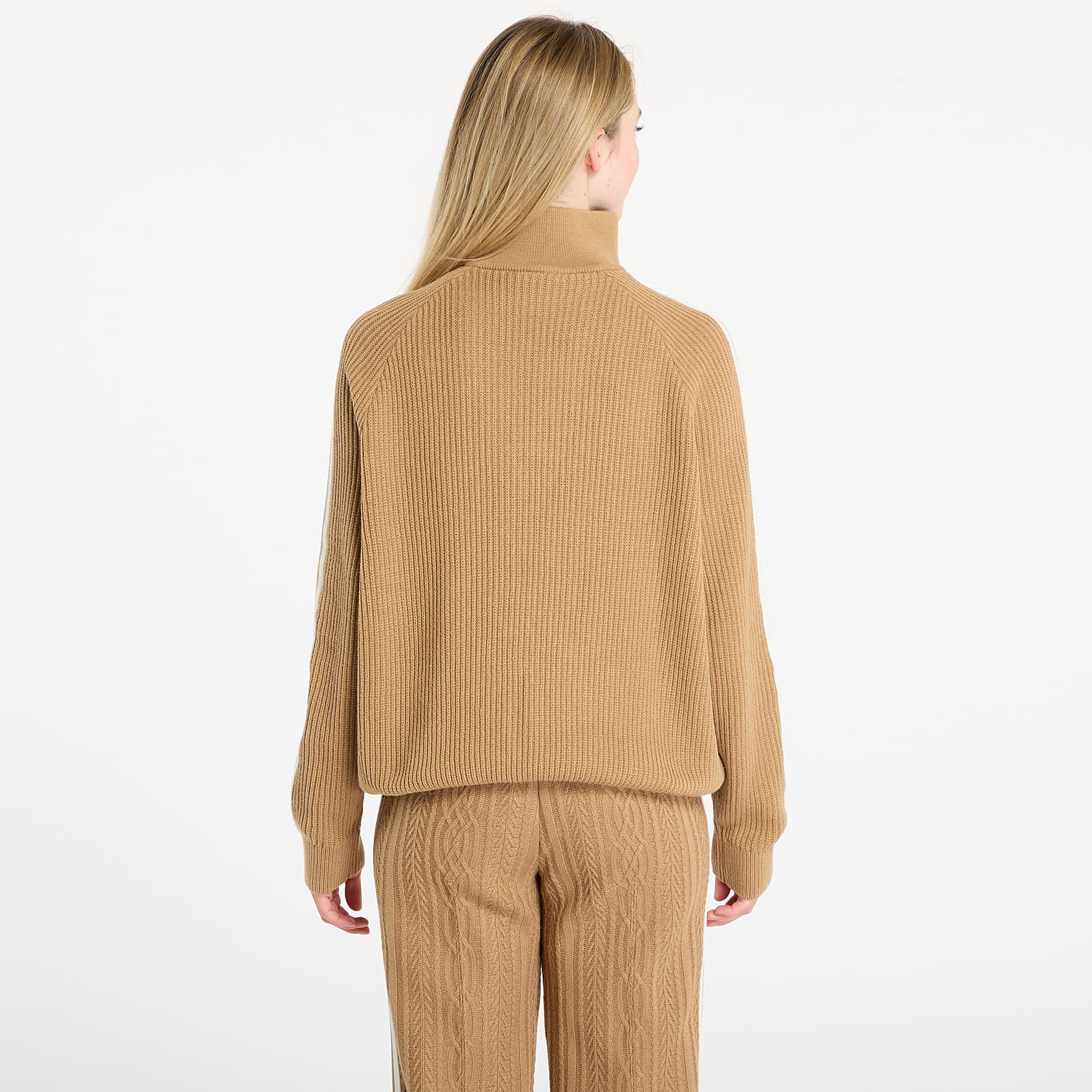 Πουλόβερ adidas Funnel Neck Quarter Zip Sweatshirt Cardboard/ Off White M