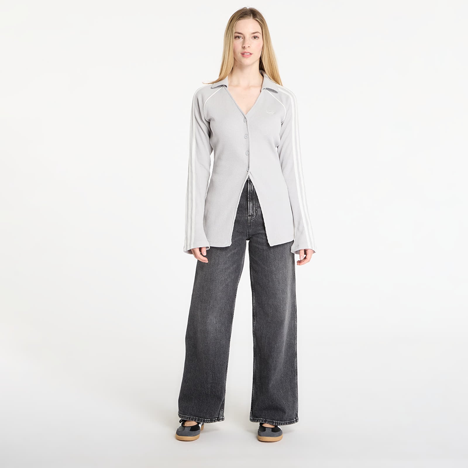 Női topok adidas Button Down Top Grey Two