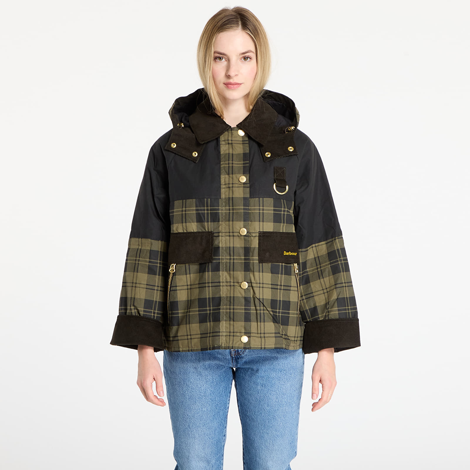 Jachetă Barbour Elaine Showerproof Jacket Olive Check/ Black M