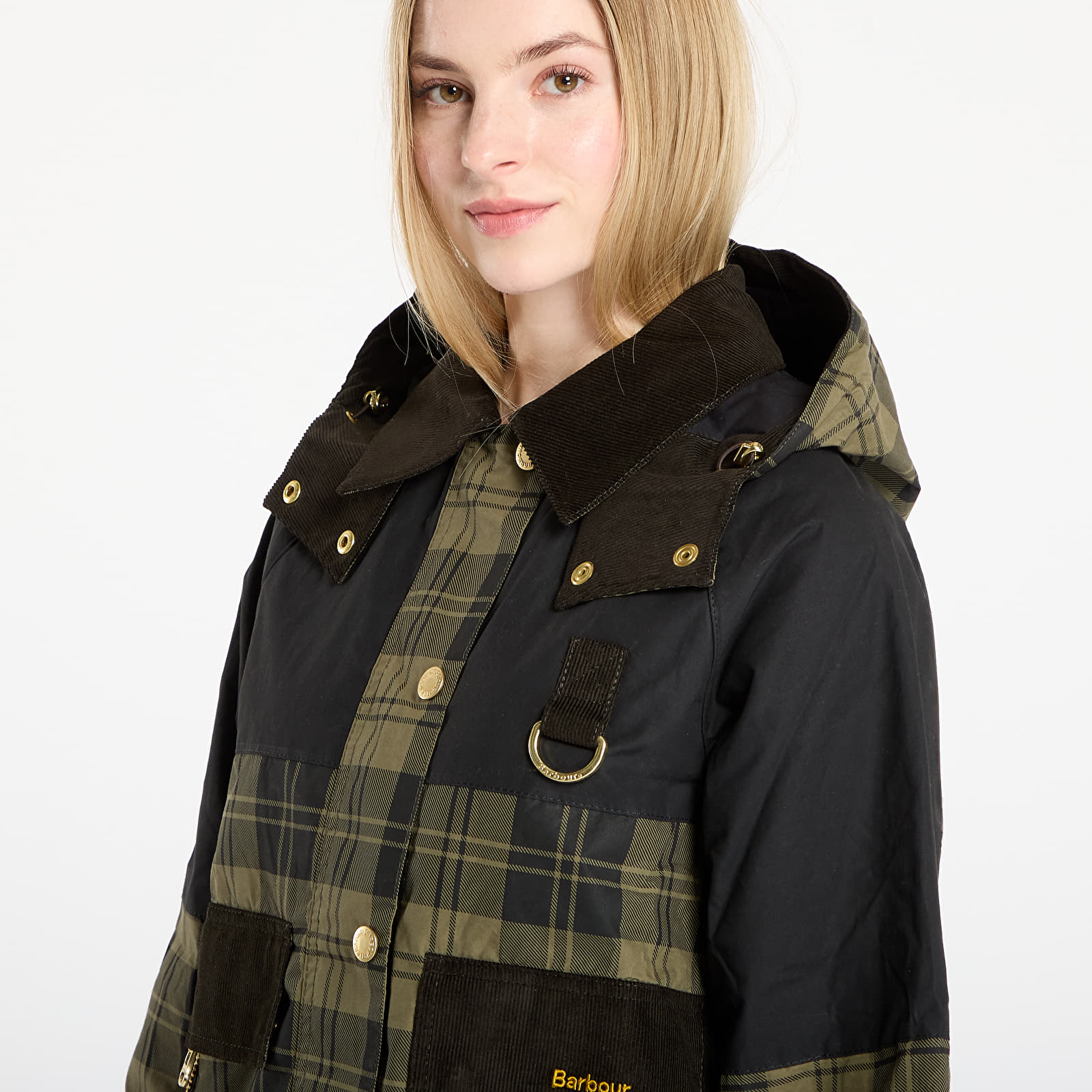 Jackets Barbour Elaine Showerproof Jacket Olive Check/ Black