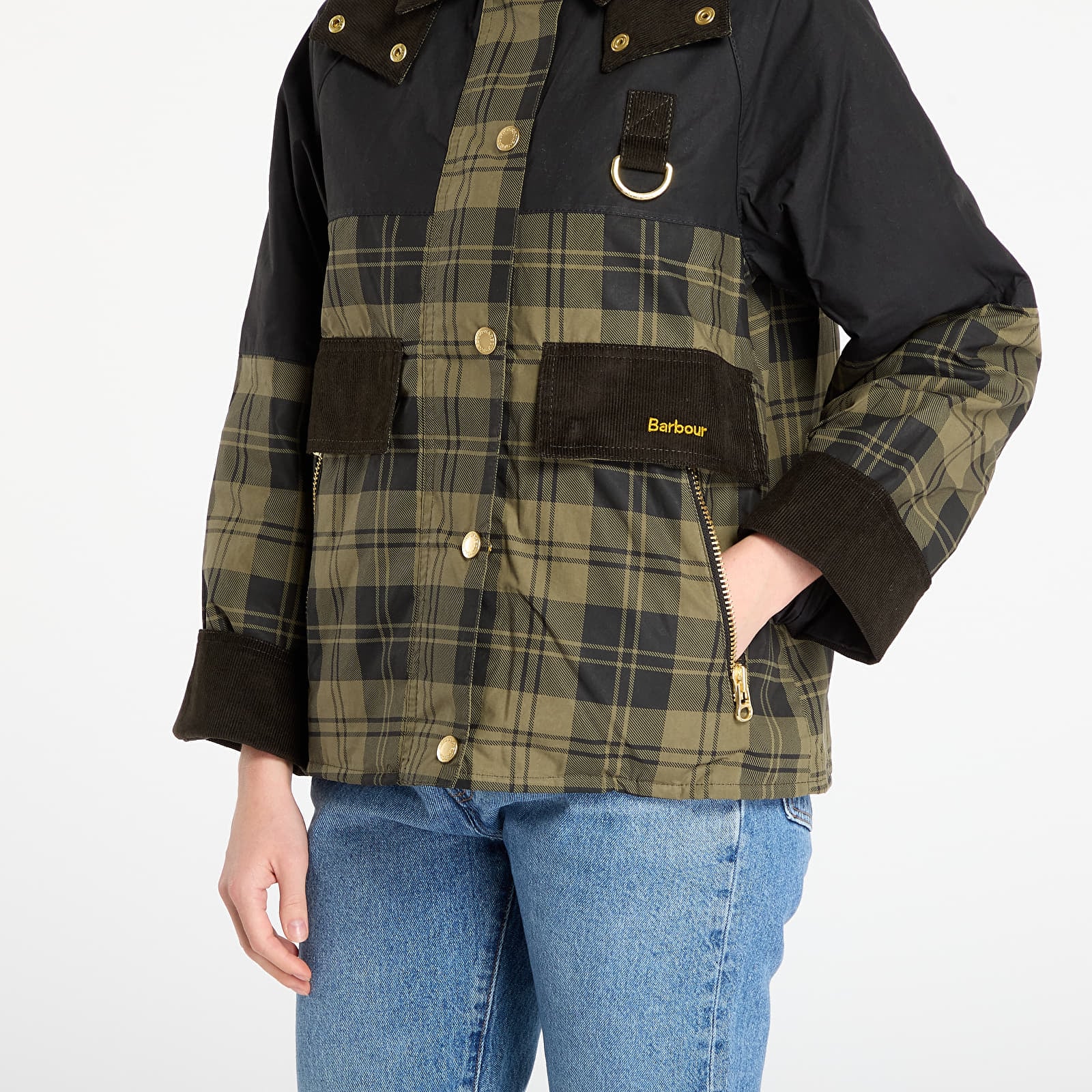 Jackets Barbour Elaine Showerproof Jacket Olive Check/ Black