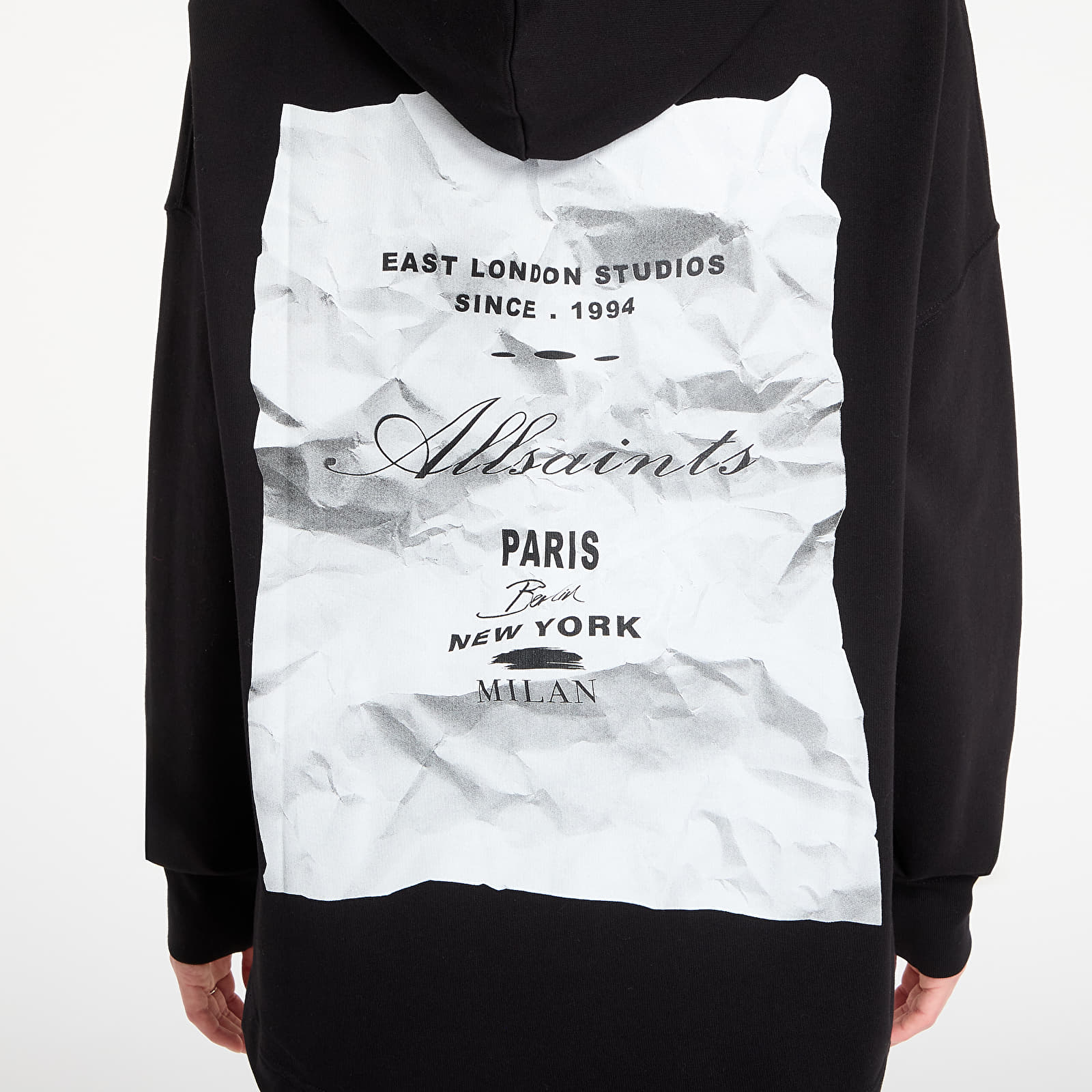 Dukserice AllSaints Etti Scrunch Hoody Black