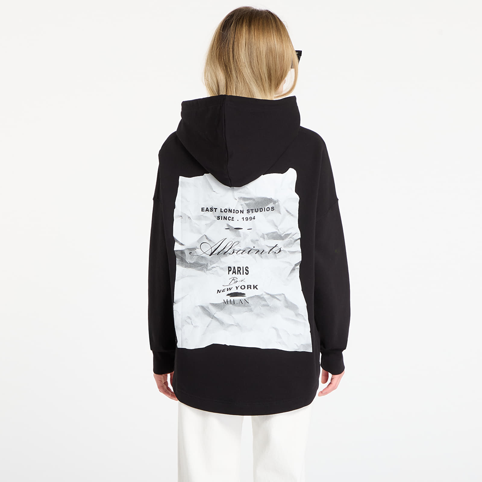 Dukserice AllSaints Etti Scrunch Hoody Black