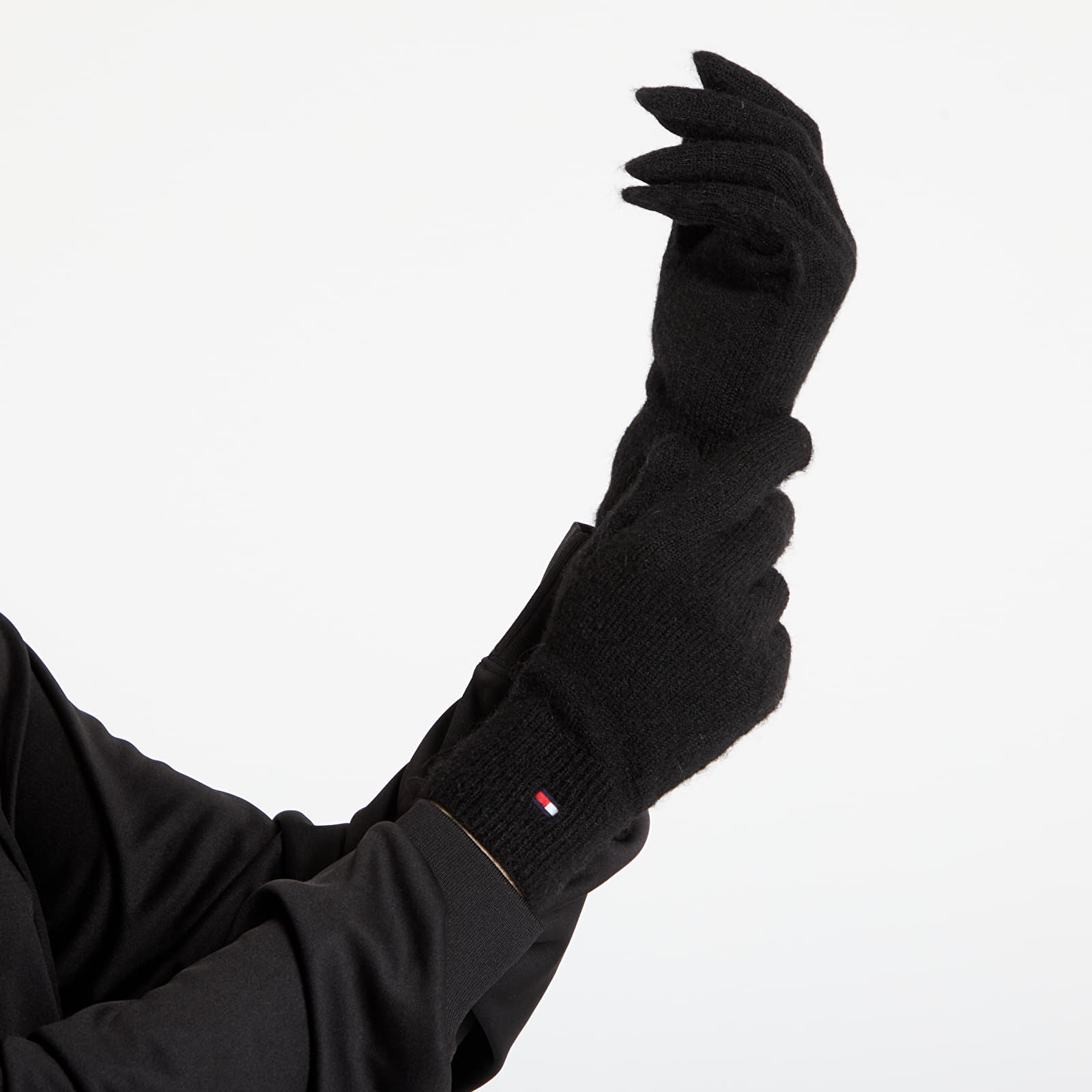 Rękawiczki Tommy Hilfiger Flag Fluffy Knit Gloves Black