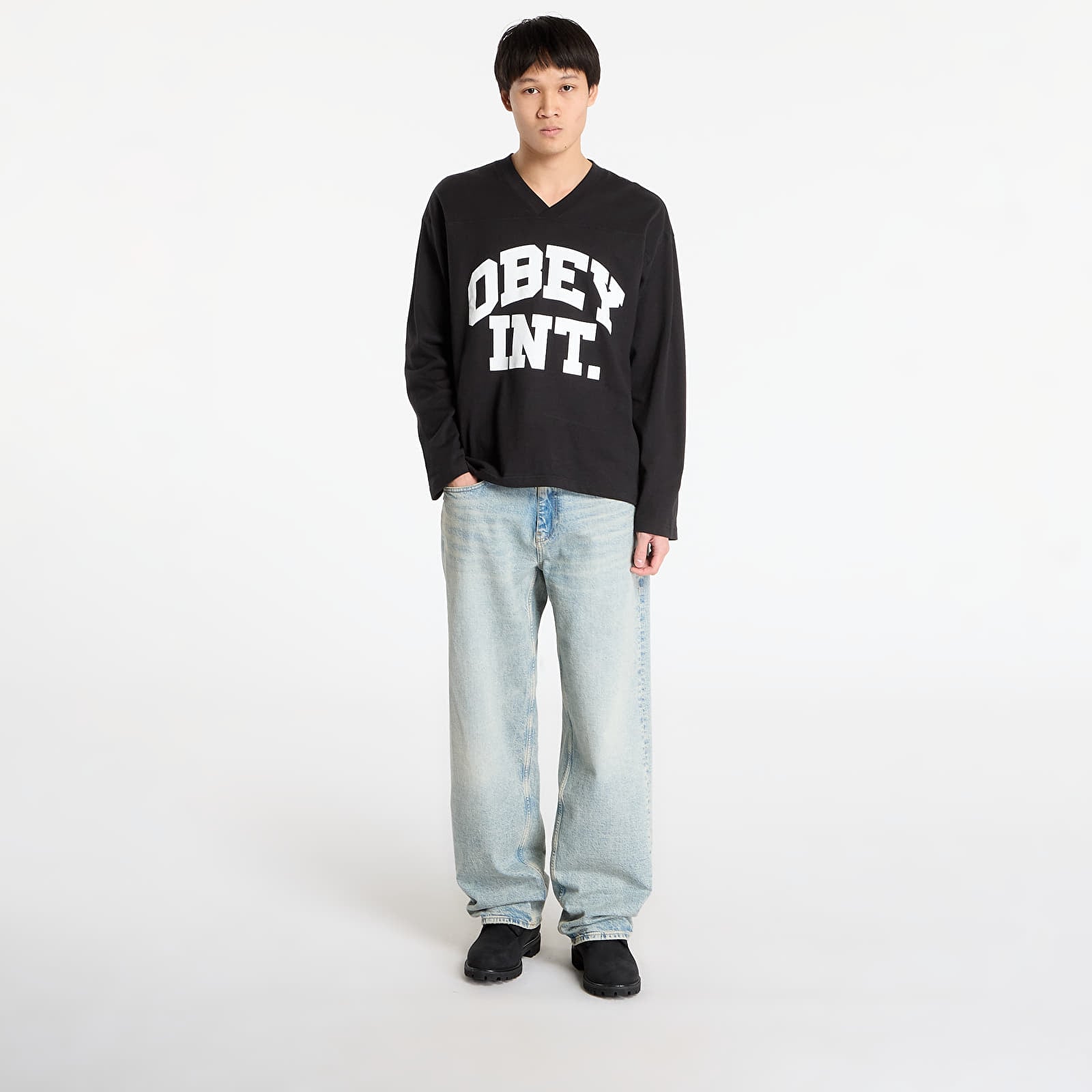 Pánské dresy OBEY Football Jersey Ls Black