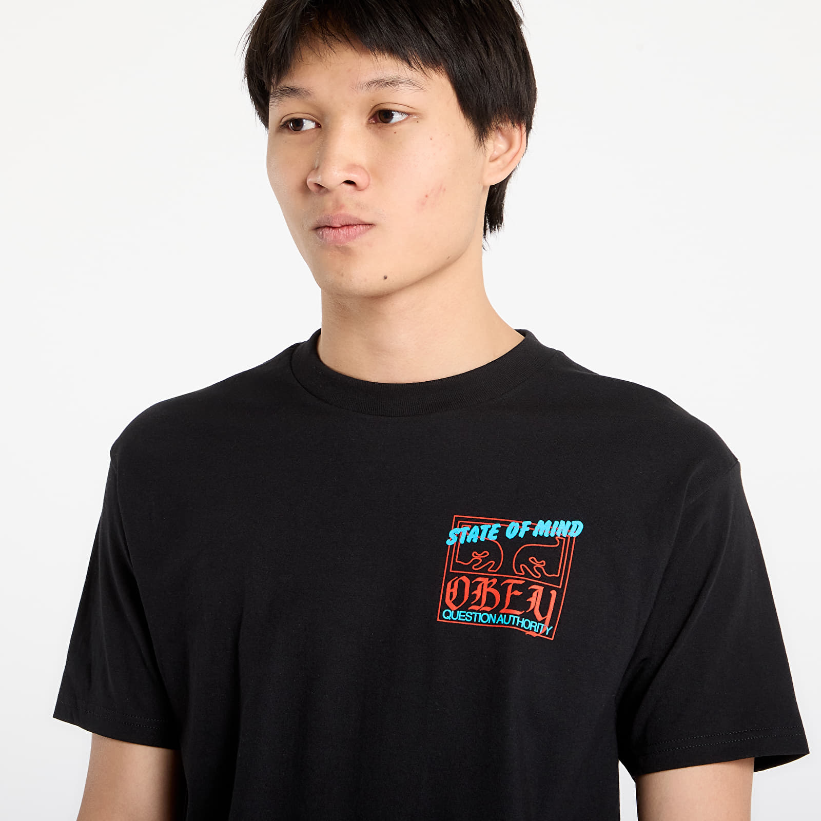 Tricouri bărbați OBEY State Of Mind Classic T-Shirt Black