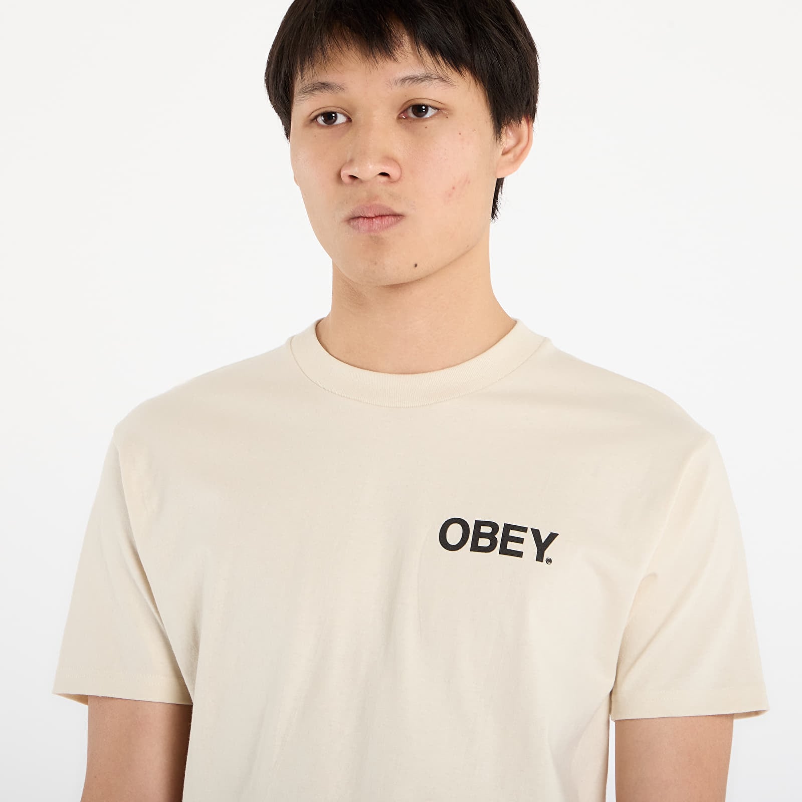 Tricouri bărbați OBEY Doberman Classic T-Shirt Cream