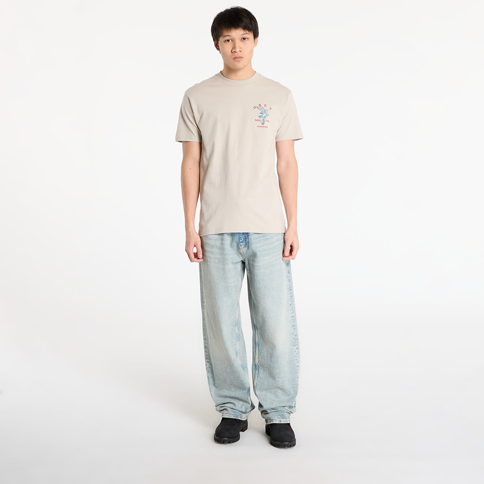 Pánská trička OBEY Bad Ideas Eagle Classic T-Shirt Silver Grey