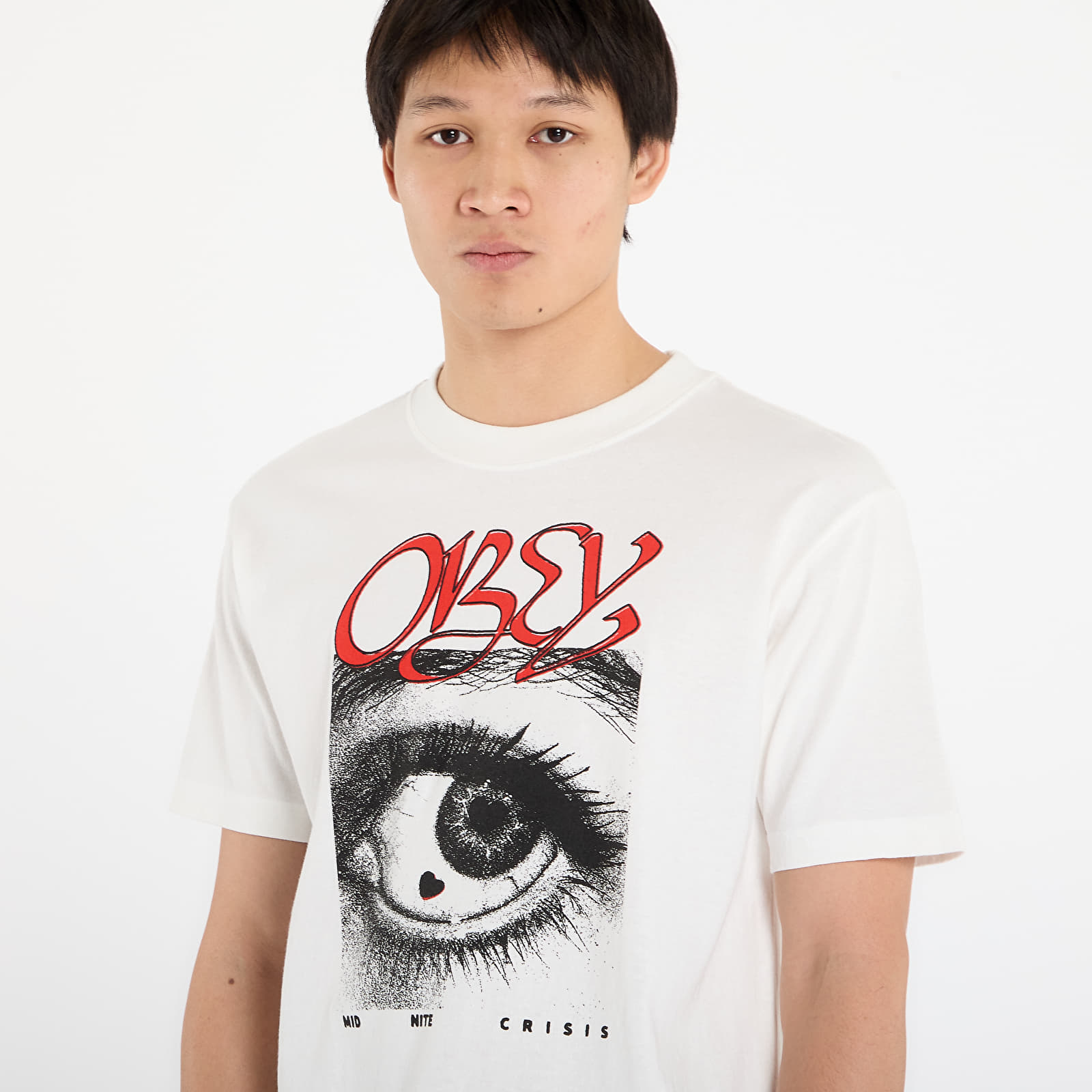 T-Shirts Männer OBEY Midnite Crisis T-Shirt Pigment Vintage White