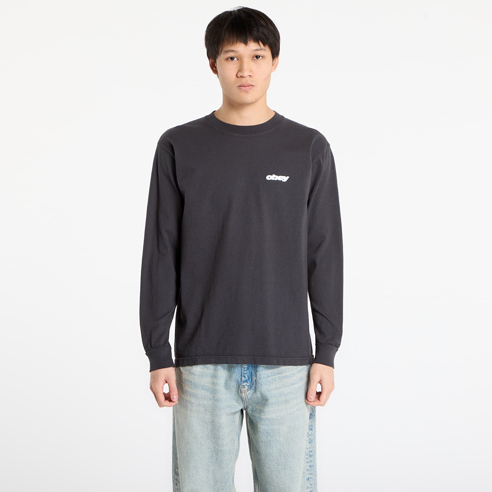 T-shirt OBEY Star Long Sleeved T-Shirt. Pigment True Vintage Black L