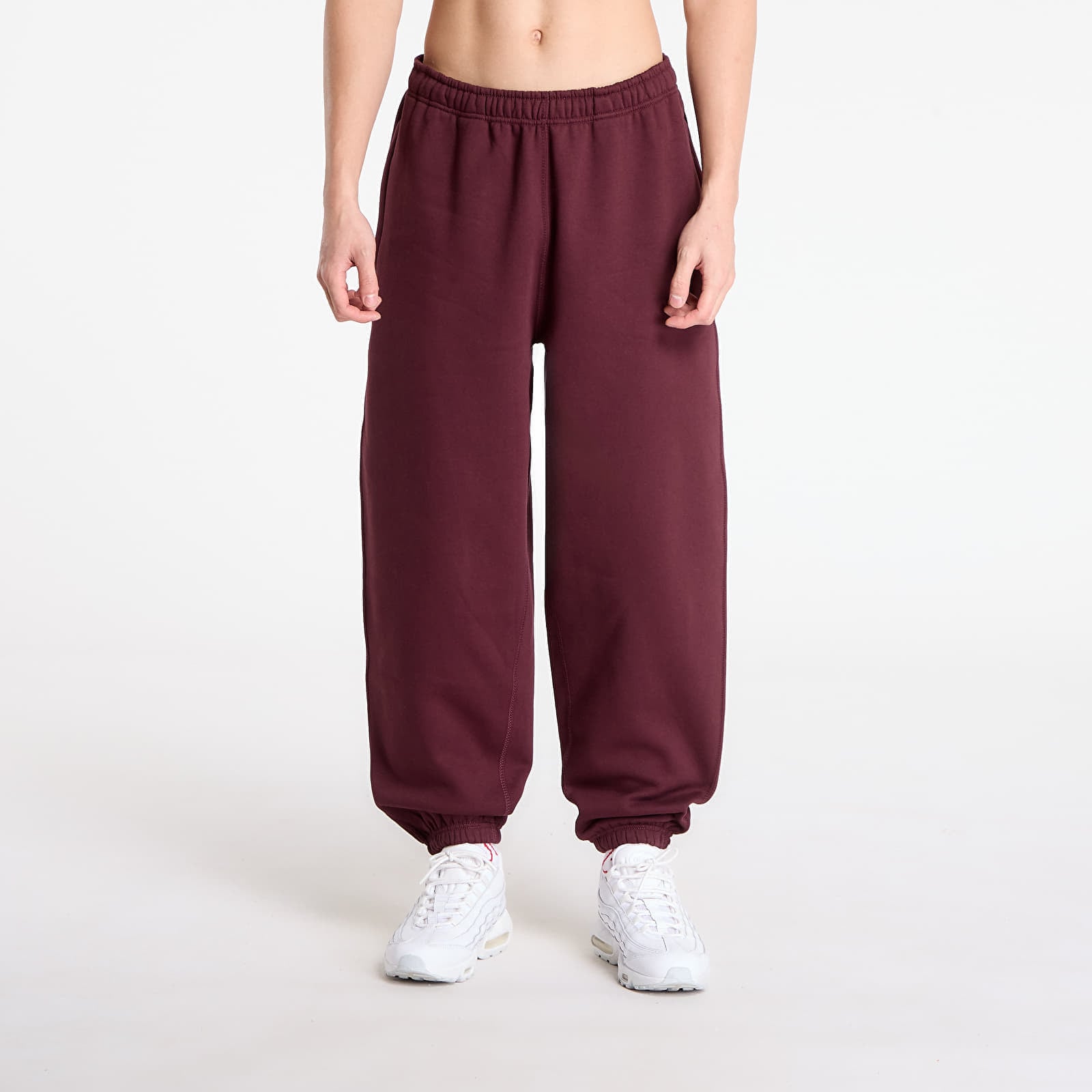 Sweatpants Nike Solo Swoosh Men's Cuffed Fleece Pants Burgundy Crush/ Burgundy Crush/ White XXXL