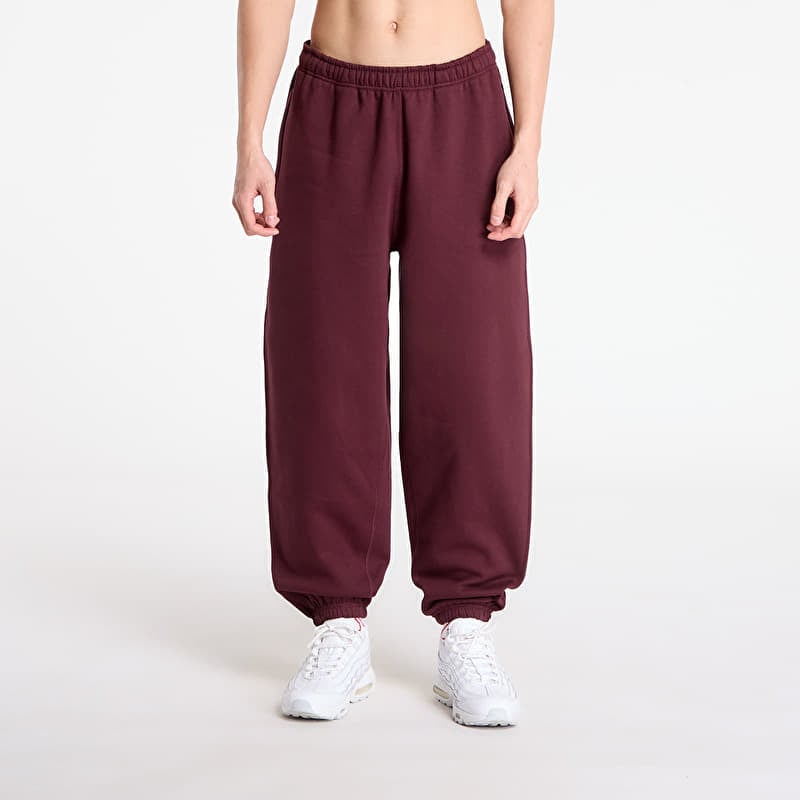 Tepláky Nike Solo Swoosh Men's Cuffed Fleece Pants Burgundy Crush/ Burgundy Crush/ White