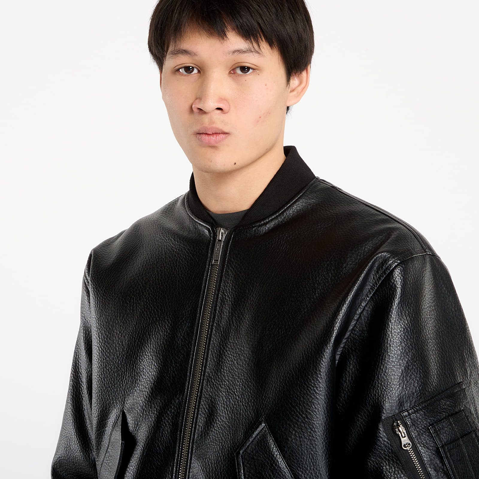 Muške jakne Wasted Paris M Kingdom Faux Leather Bomber Black