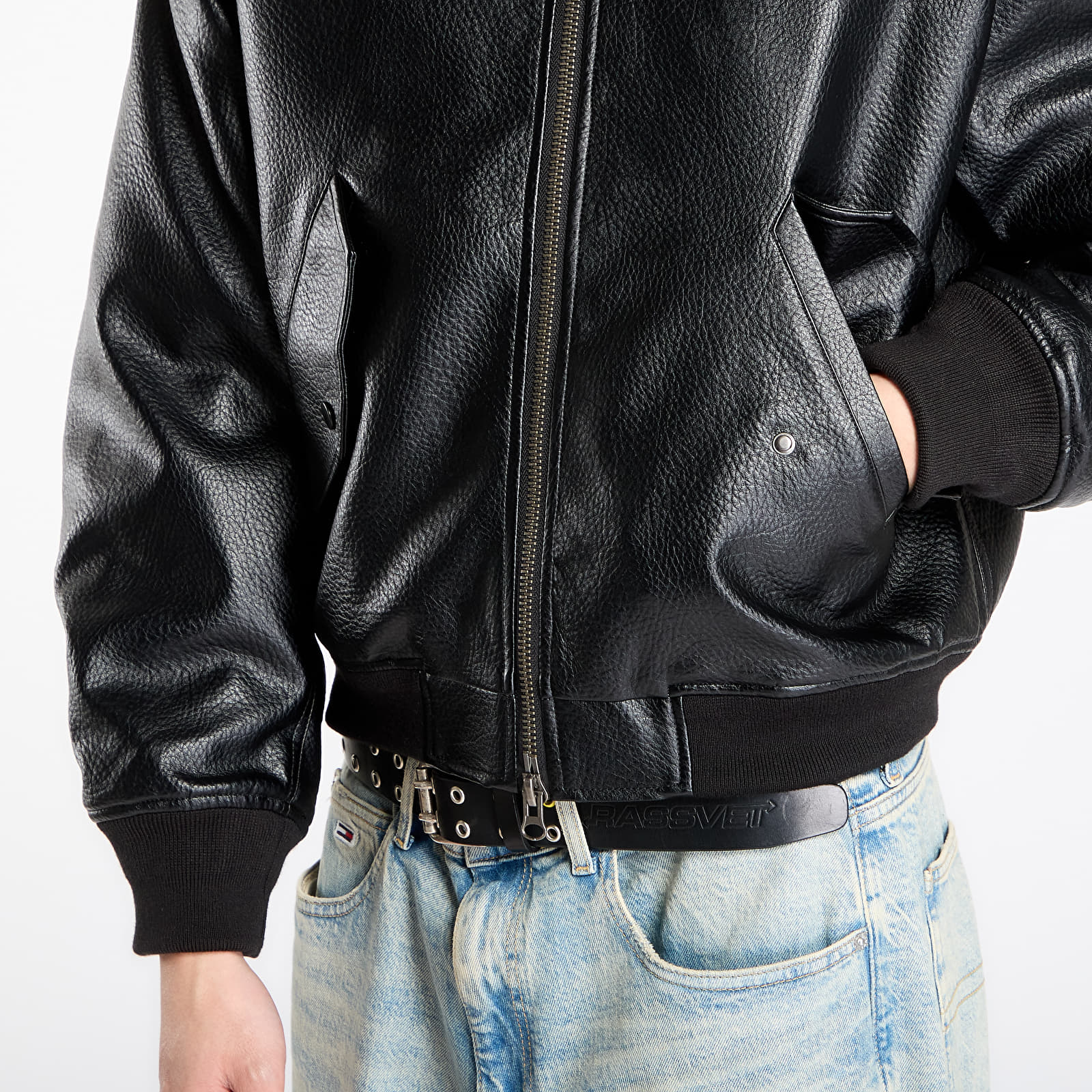 Muške jakne Wasted Paris M Kingdom Faux Leather Bomber Black