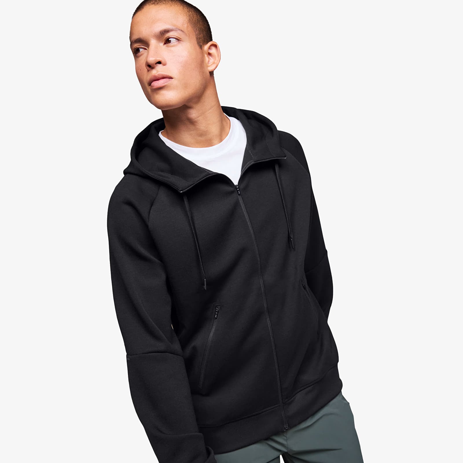 Sweatshirt On Zipped Hoodie Black L
