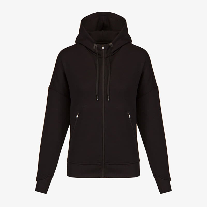 Sweatshirt On Zipped Hoodie Black