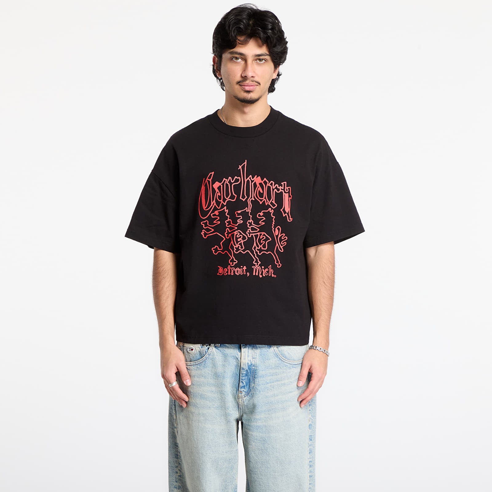 Tricouri bărbați Carhartt WIP S/S Hackwork T-Shirt UNISEX Black Heavy Stone Wash