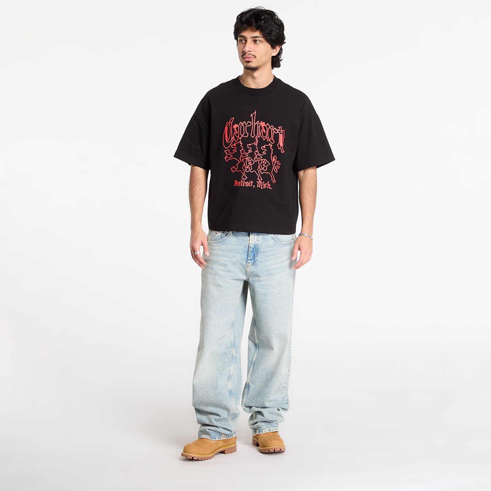 Tricouri bărbați Carhartt WIP S/S Hackwork T-Shirt UNISEX Black Heavy Stone Wash