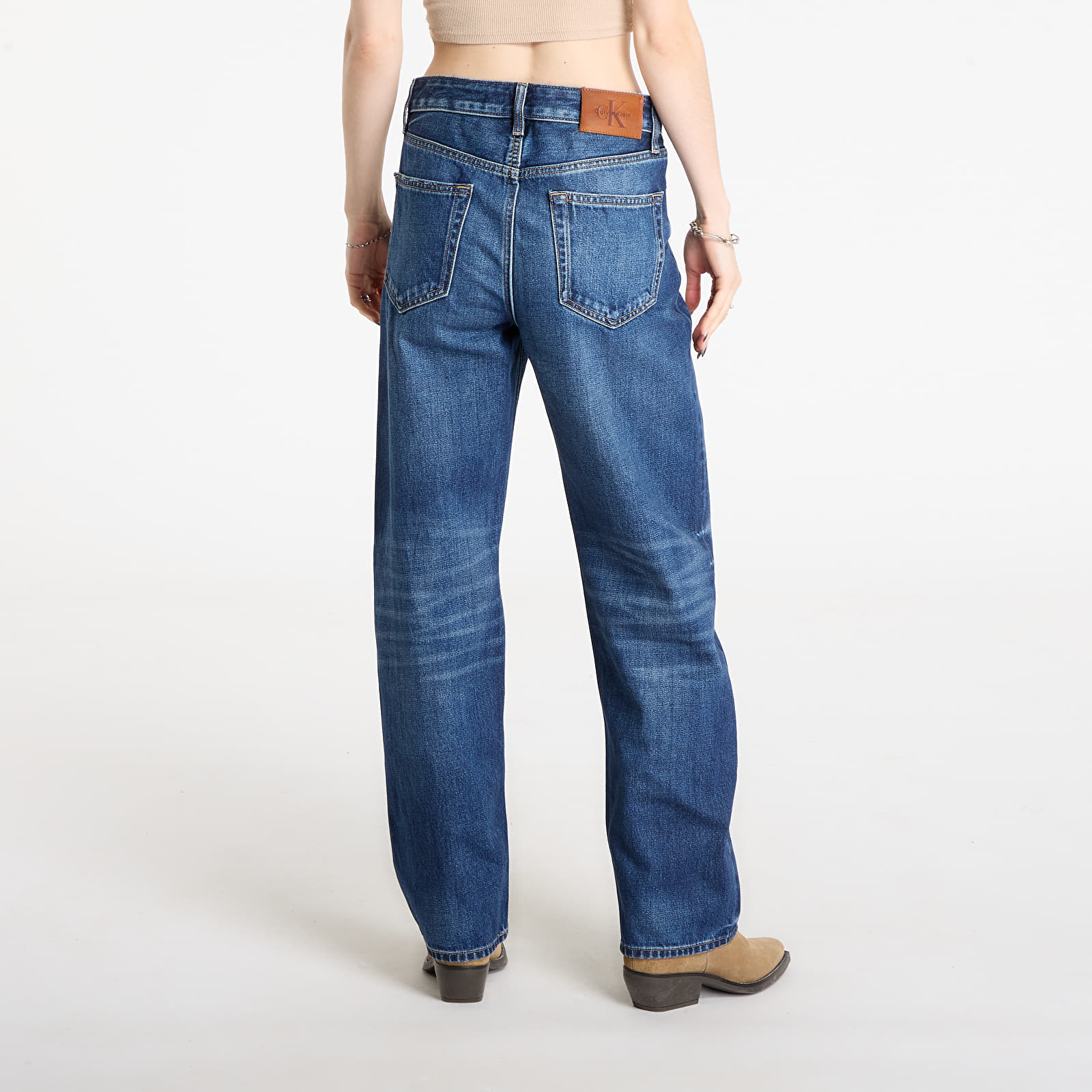 Women's jeans Calvin Klein Jeans Signature 90S Straight Short Jeans Blue