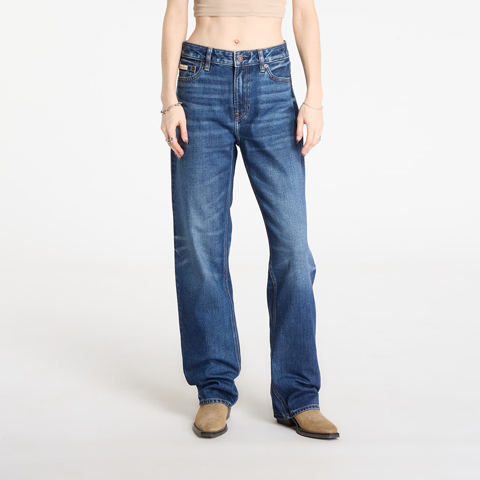 Jeans femme Calvin Klein Jeans Signature 90S Straight Jeans Blue