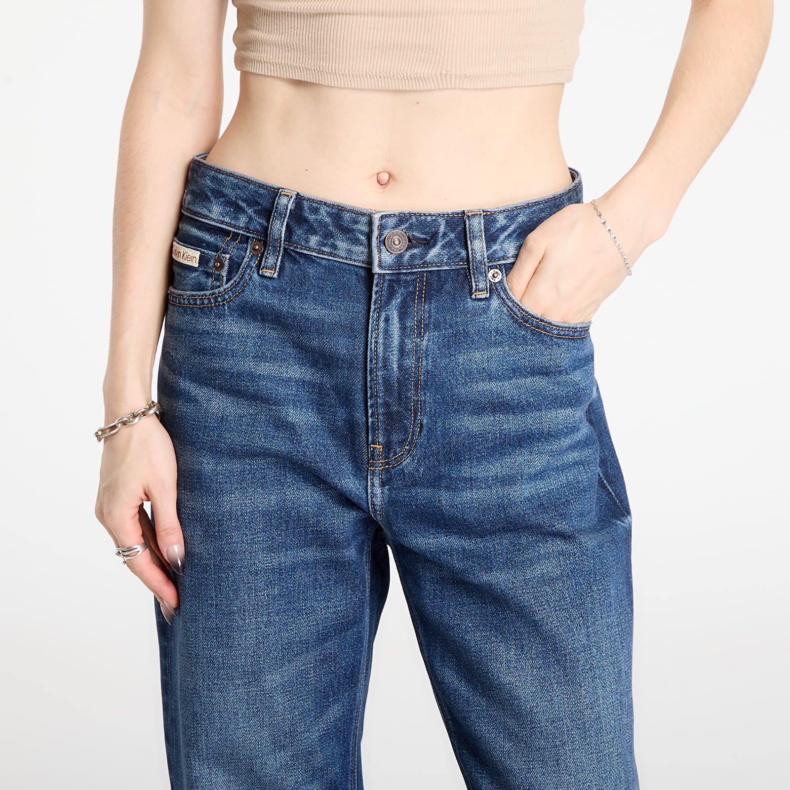 Jeans femme Calvin Klein Jeans Signature 90S Straight Jeans Blue