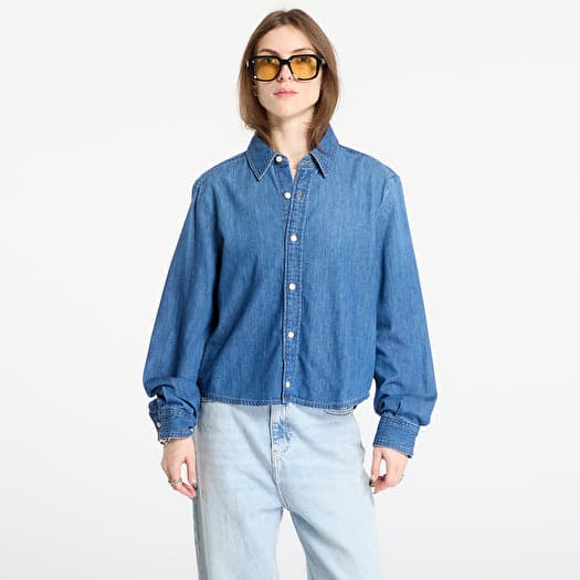 Calvin Klein Jeans Cropped Ls Shirt Blue