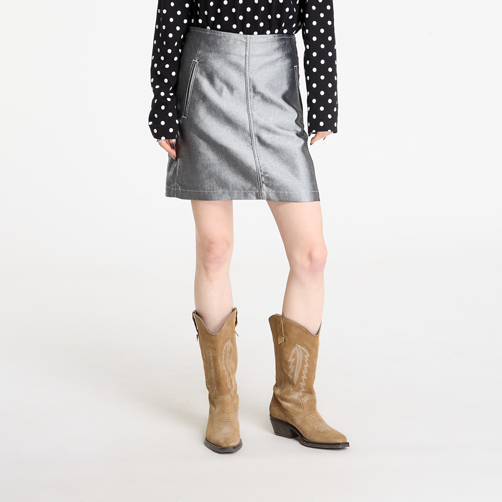 Jupes pour femmes Calvin Klein Jeans A Line Denim Skirt Skirt Blue