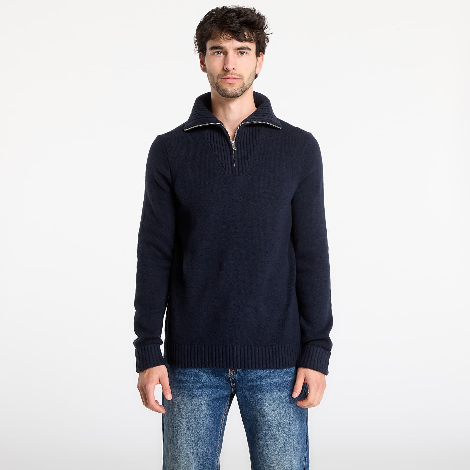 Sweater GAP Cashsoft Quarterzip Sweater Classic Navy S