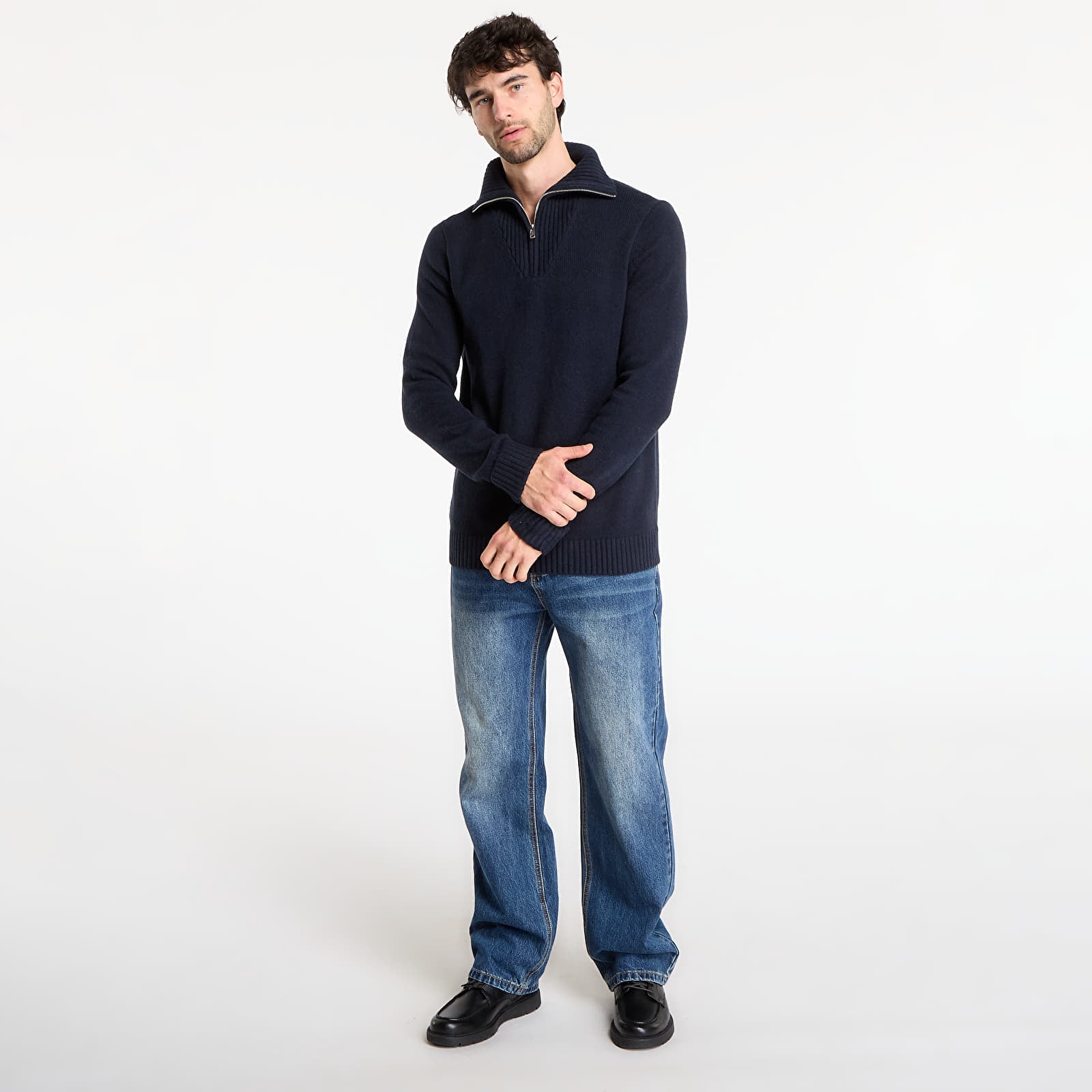 Pullover GAP Cashsoft Quarterzip Sweater Classic Navy