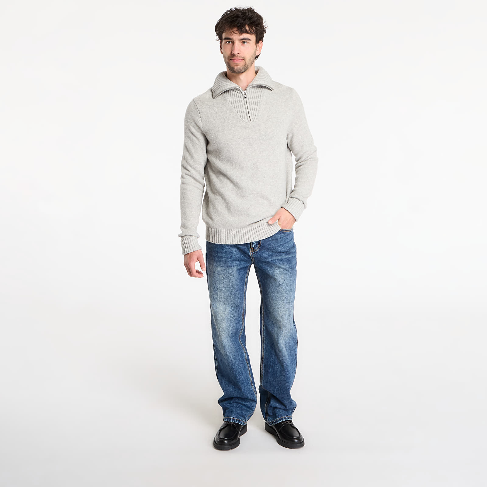 Kampsunid GAP Cashsoft Quarterzip Sweater Light Heather Gray
