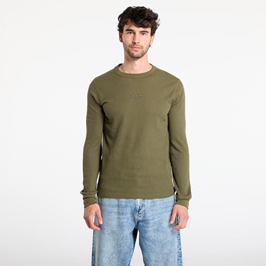 Футболка GAP Ls Waffle Mini Logo Crew Tee Army Green
