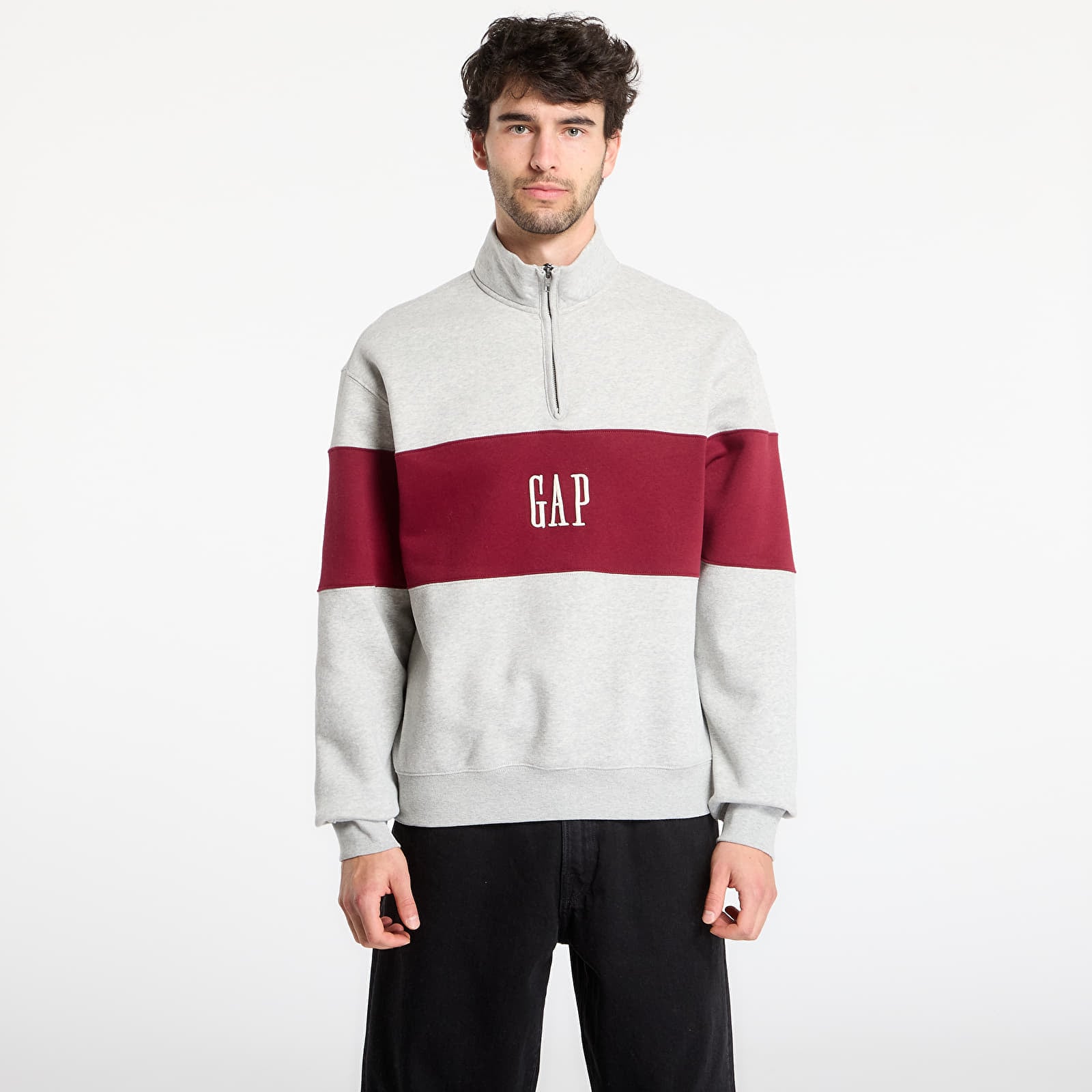 Φούτερ GAP Oversized Vintagesoft Sweatshirt Grey/ Red L