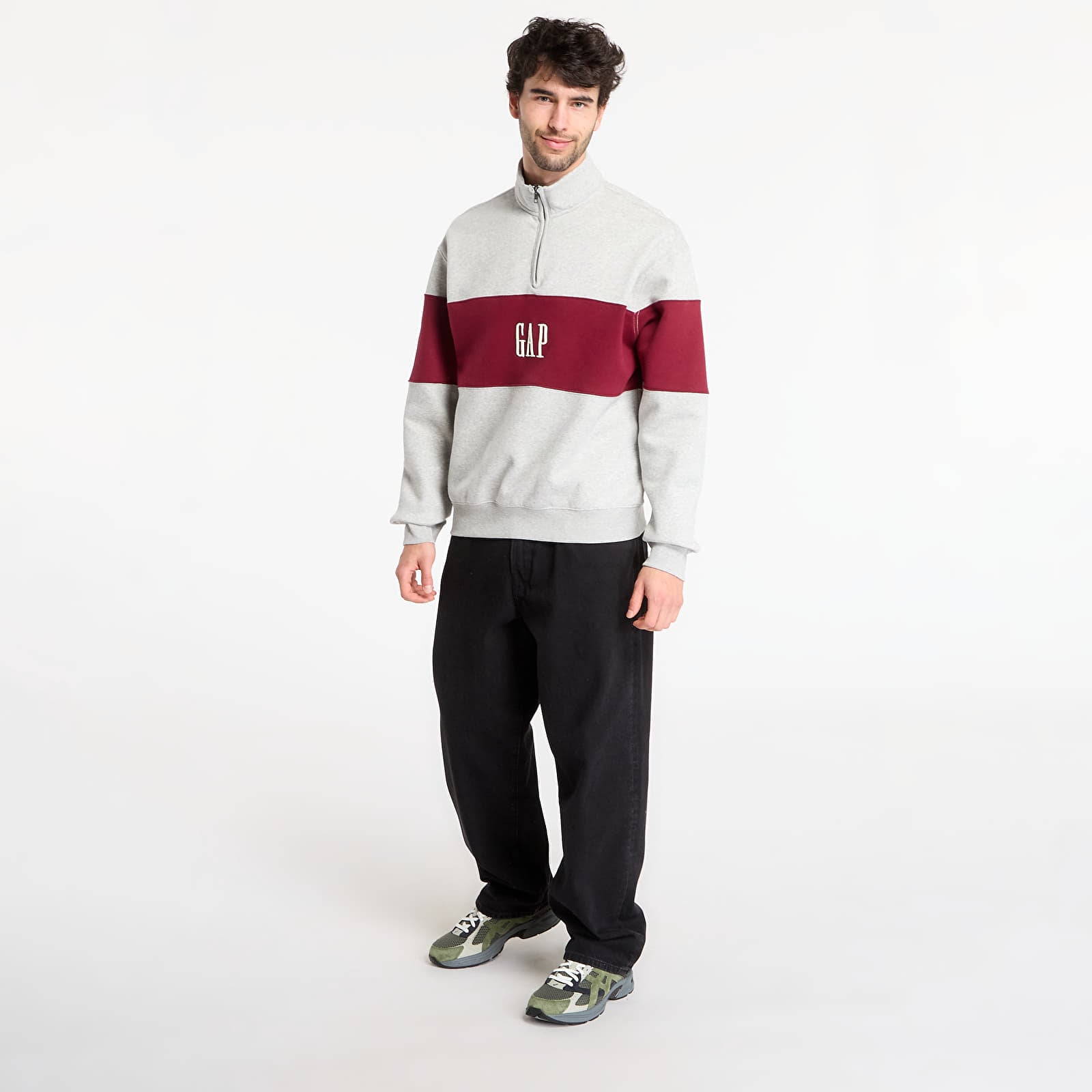 Sweatshirts GAP Oversized Vintagesoft Sweatshirt Grey/ Red