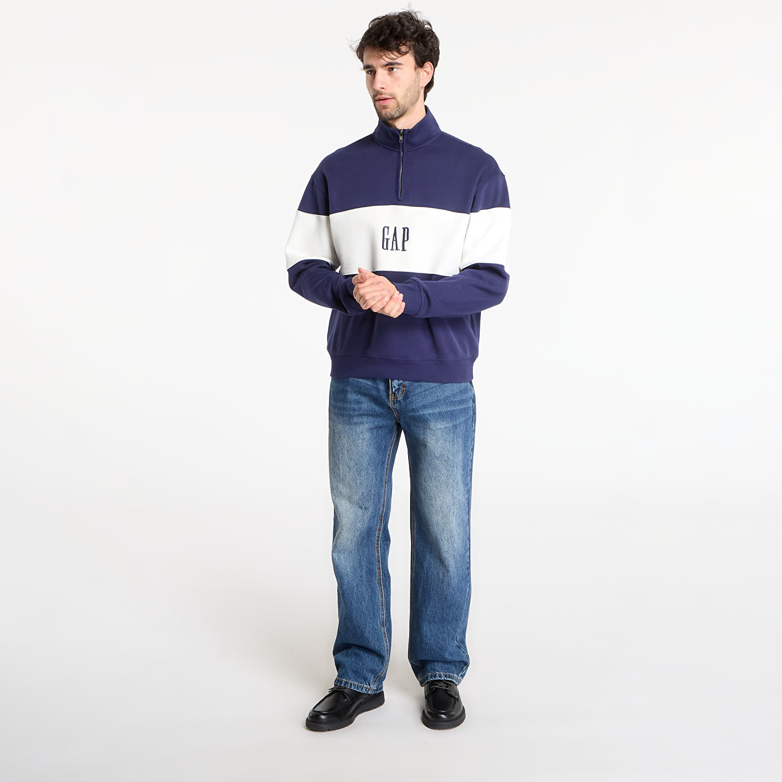 Hupparit ja collegepaidat GAP Oversized Vintagesoft Sweatshirt  Navy