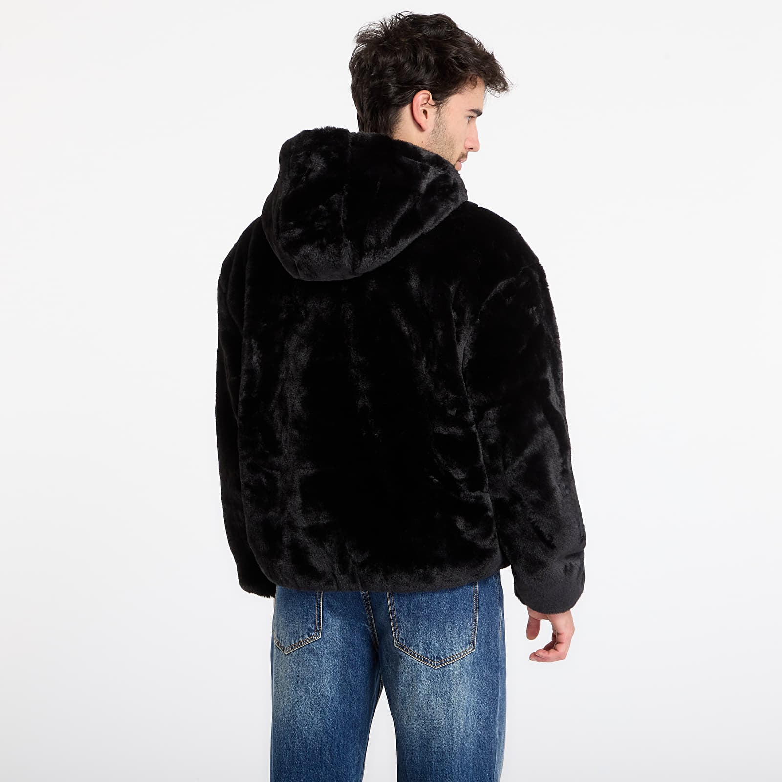 Sweatshirts Urban Classics Full Zip Faux Fur Hoodie Black