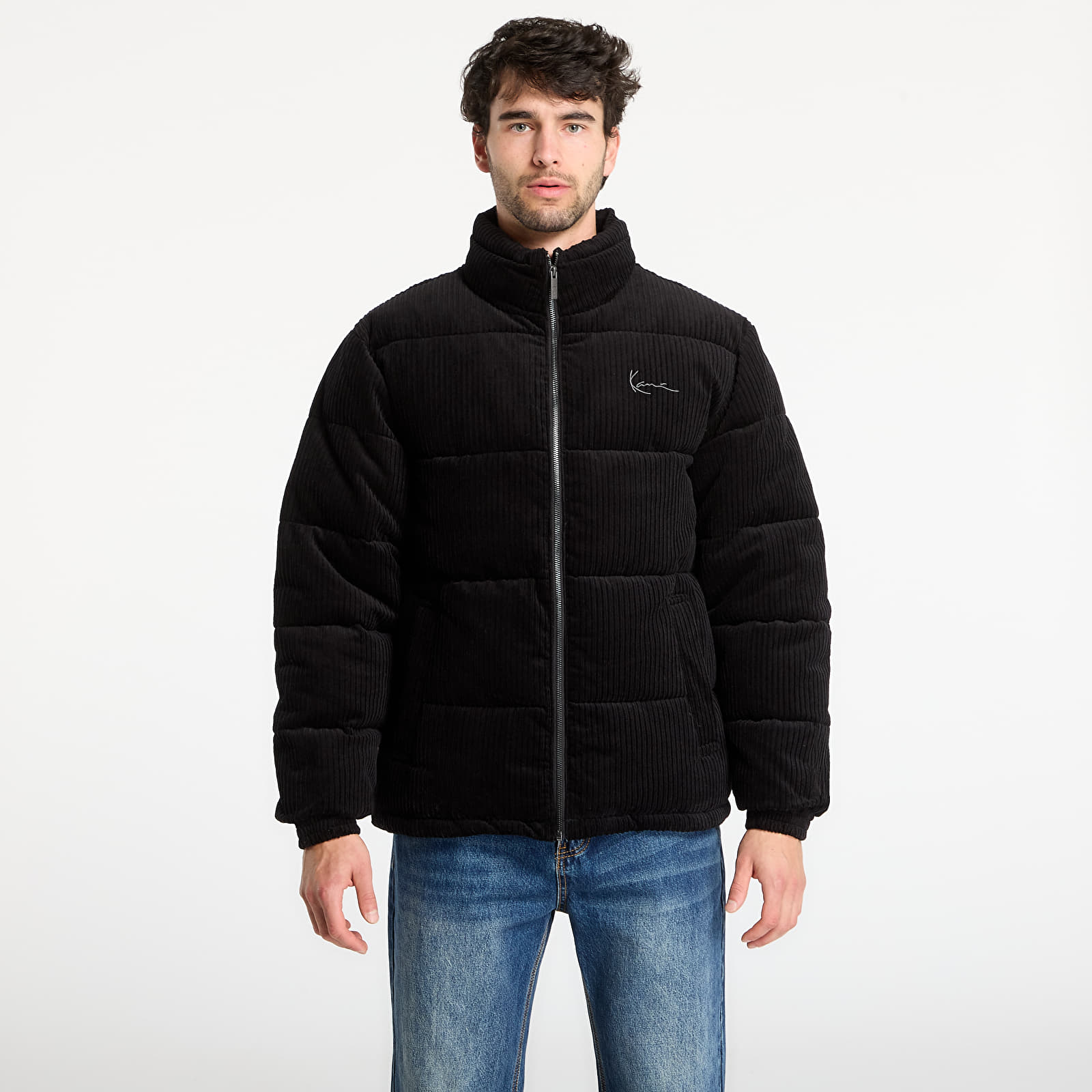 Kurtki Karl Kani Signature Corduroy Puffer Jacket Black