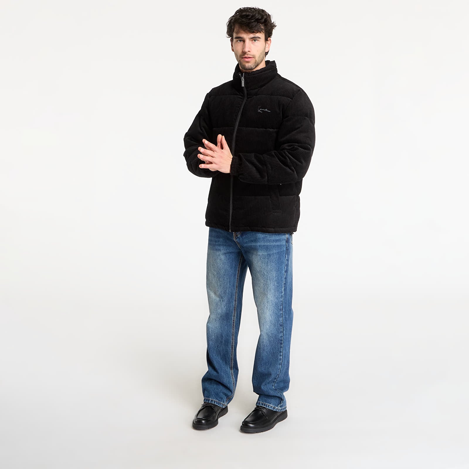 Kurtki Karl Kani Signature Corduroy Puffer Jacket Black