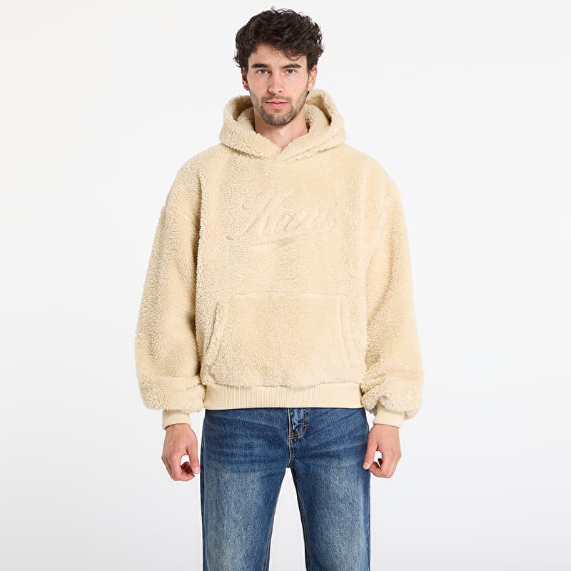 Džemperis Karl Kani Cursive Varsity Teddy Os Hoodie Beige
