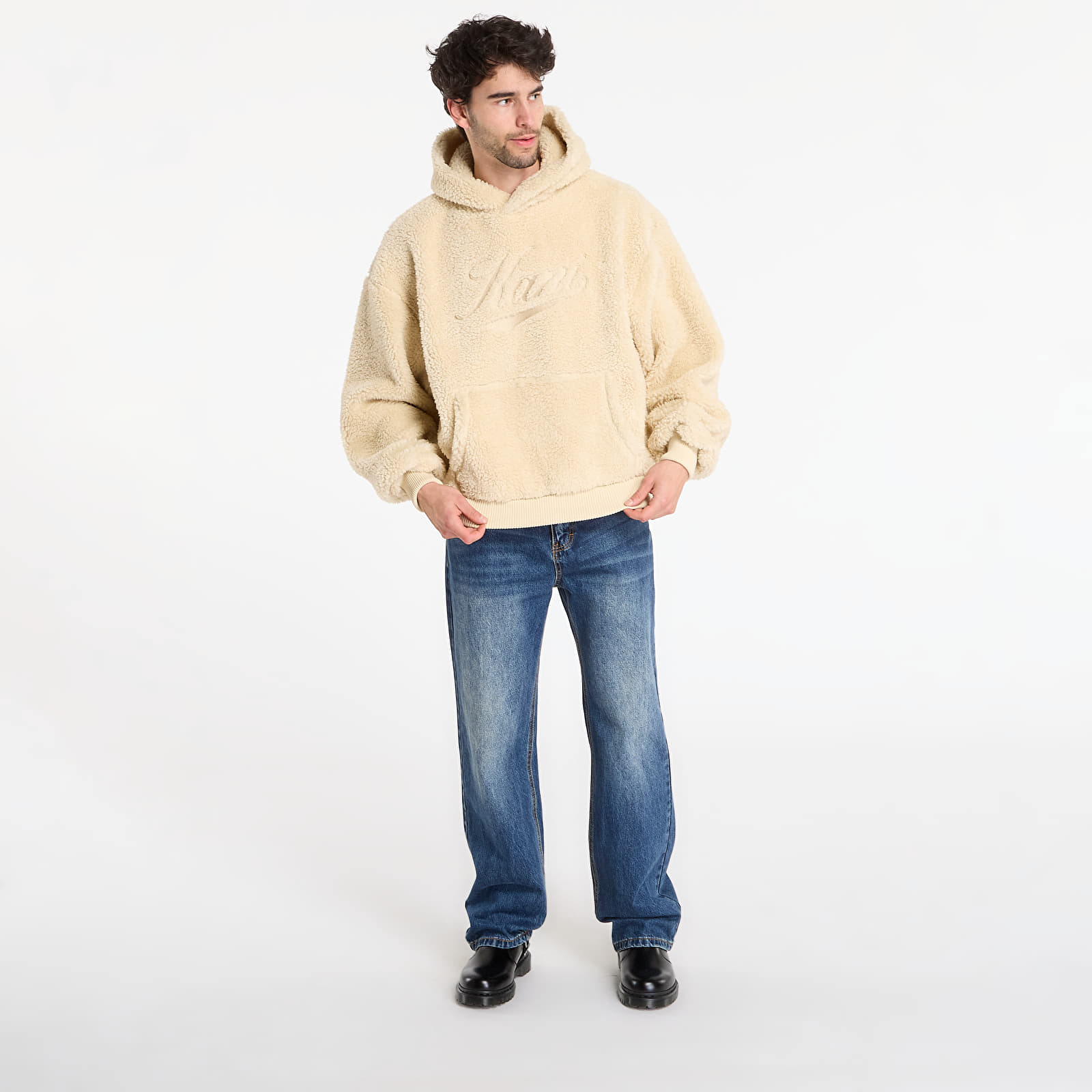 Hoodies and sweatshirts Karl Kani Cursive Varsity Teddy Os Hoodie Beige