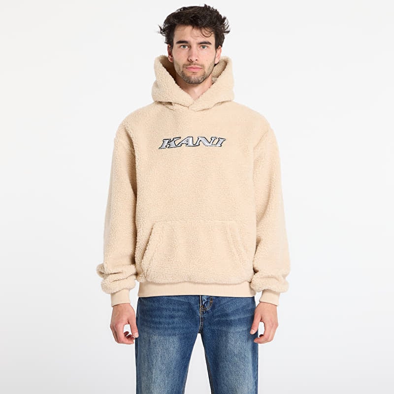 Mikina Karl Kani Silver Teddy Hoodie Beige