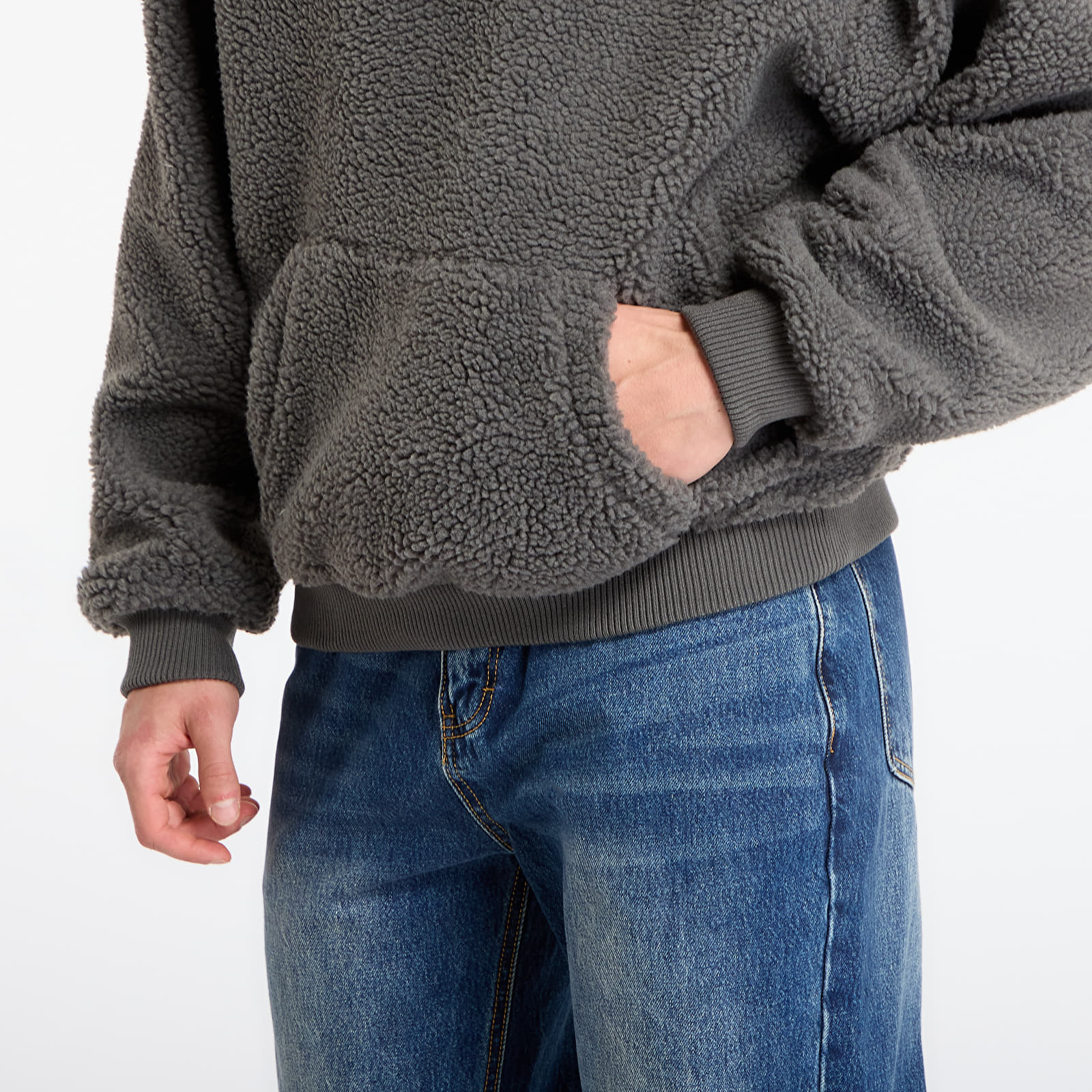 Mikiny Karl Kani Kani Silver Teddy Hoodie Grey