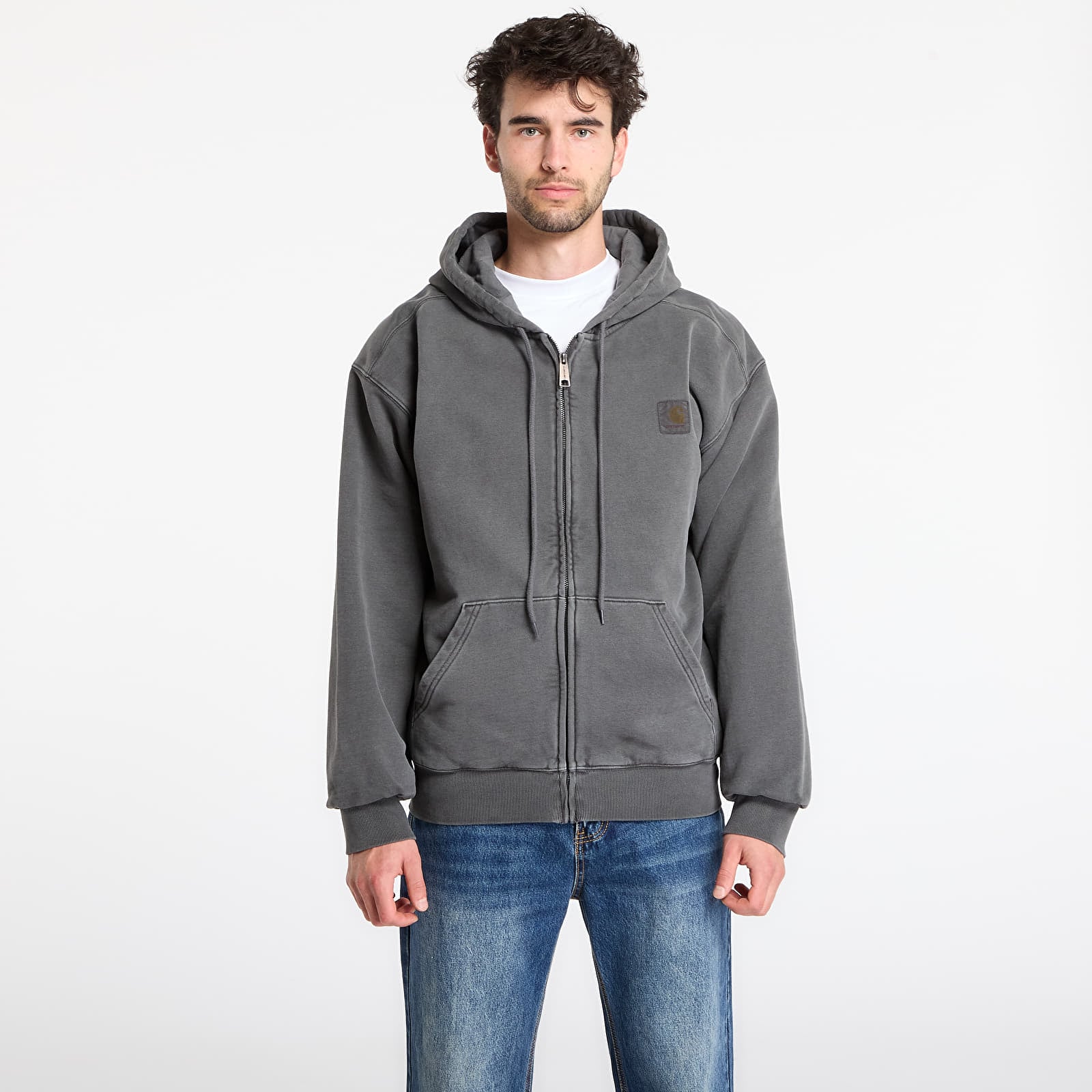 Hættetrøjer og sweatshirts Carhartt WIP Hooded Vista Jacket Black Garment Dyed